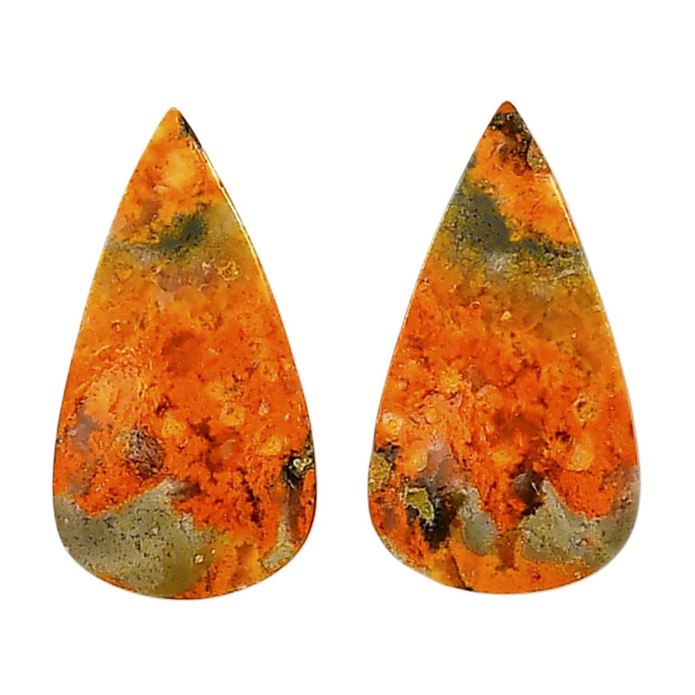 Natural Indonesian Bumble Bee Pair 14.15×25.8×4.3 mm Pear Gemstone LS69-04109