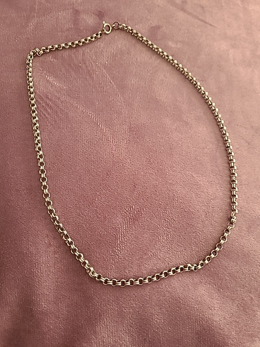 Vintage Silver tone 3mm Belcher Chain Necklace 51cm Length 12.41g