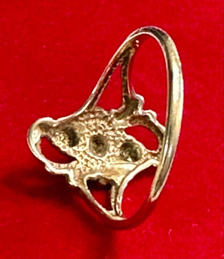Wheeler Manufacturing 10k Multi-Color Gold Leaf & Rose Ring Slightly Less 9.5