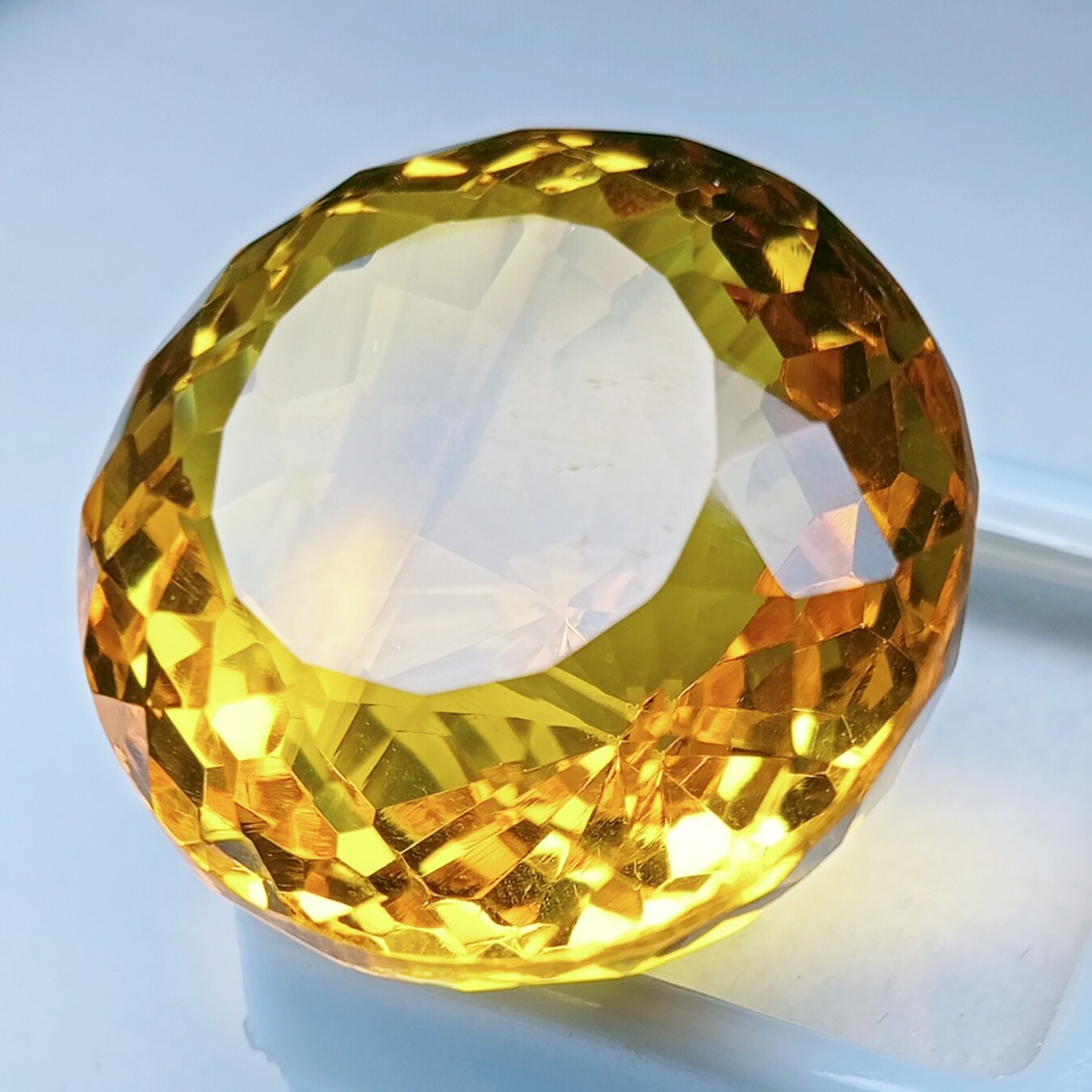 A++ Round Cut Yellow Natural Brazilian Topaz 100 Ct EGL Certified Loose Gemstone