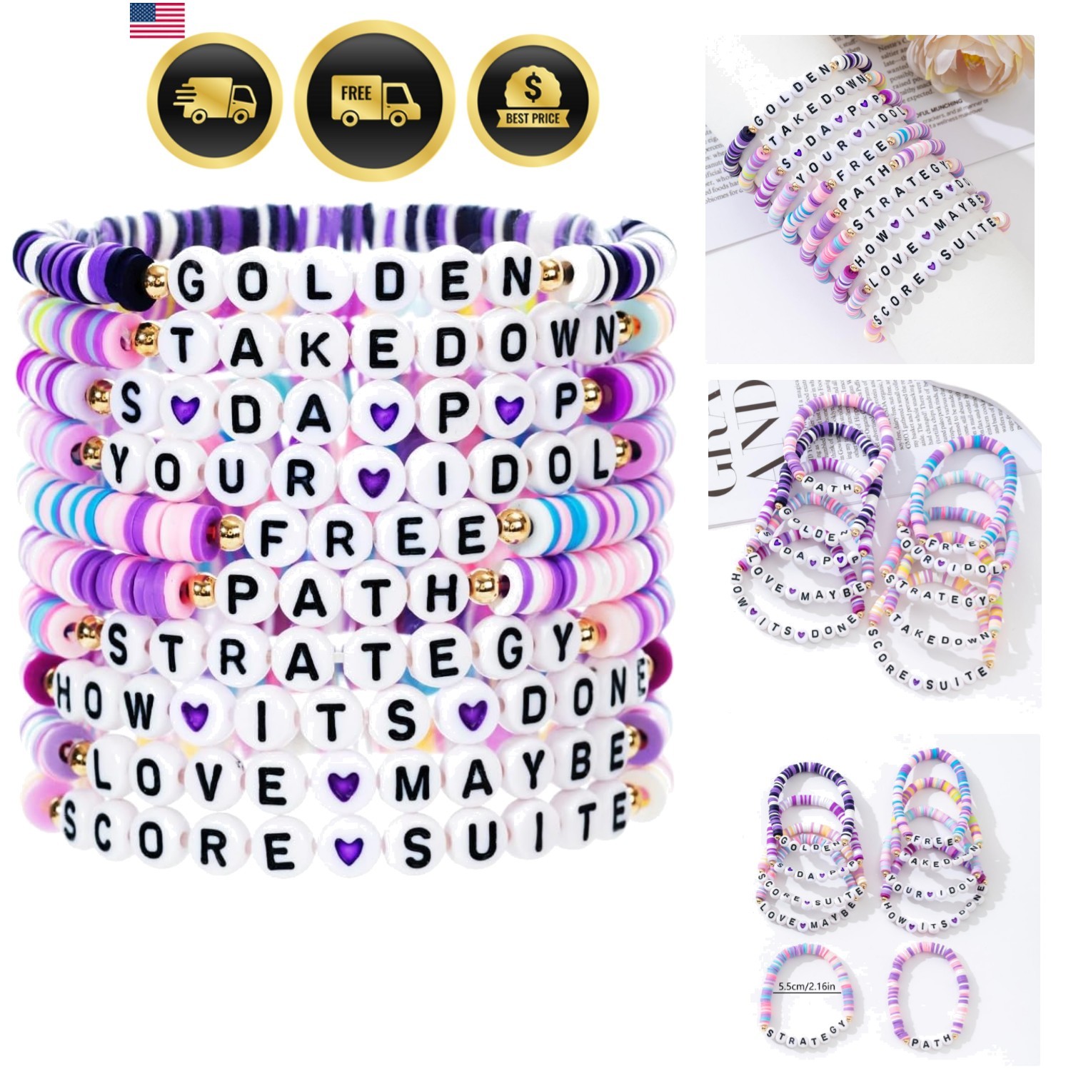 Korea Pop Merch Bracelets Set, 10pcs Hunters Bracelets Gift Set for Wemon