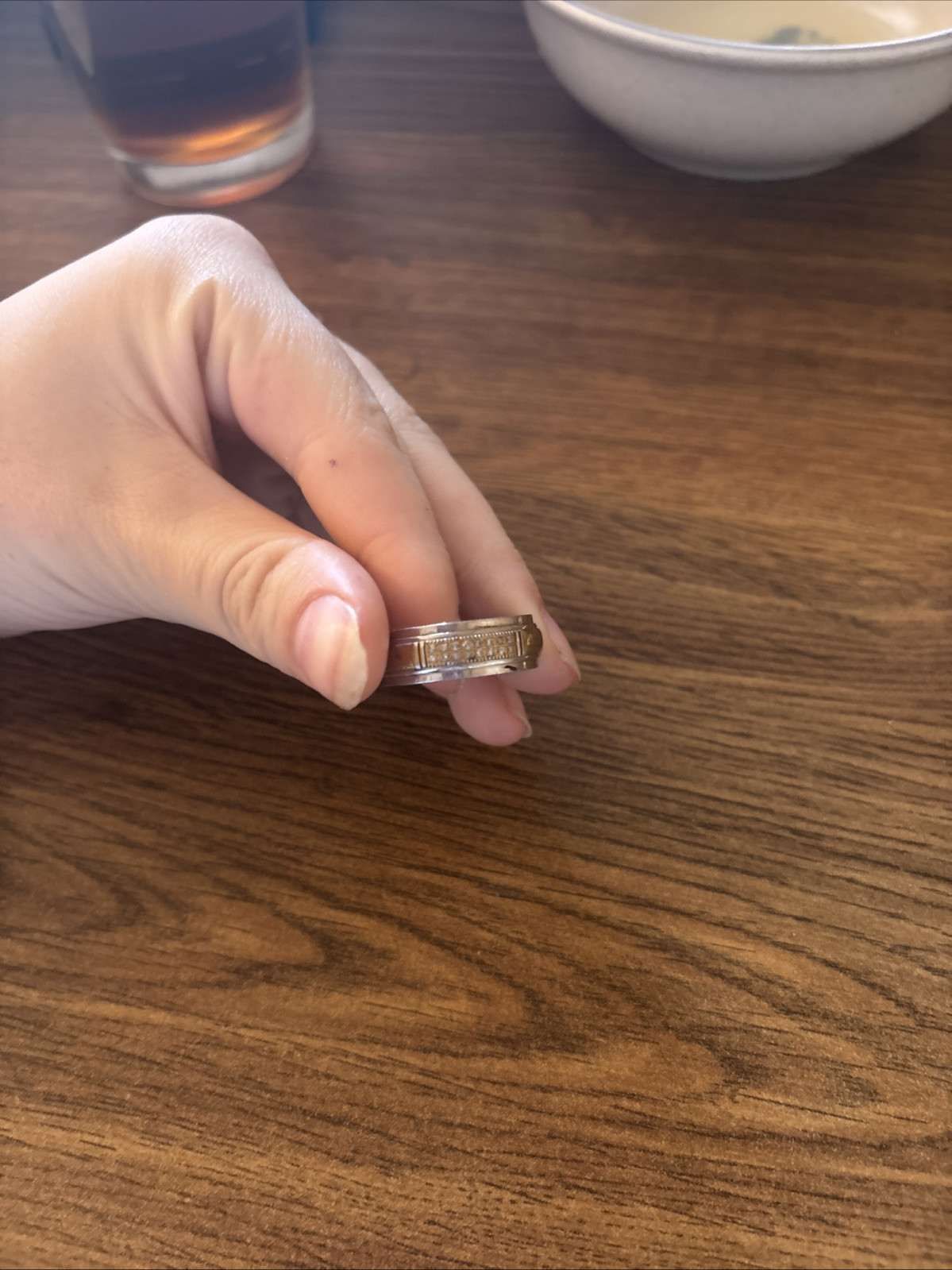 Stainless Steel Ring With Real Diamonds Size 11