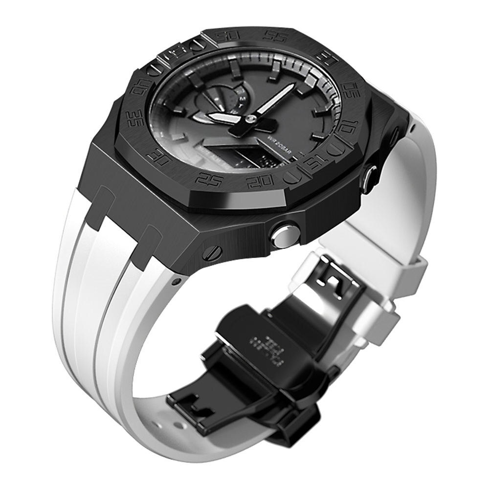 Premium Stainless Steel Case + Silicone Strap AP Mod Kit Set for G-Shock GA-2100