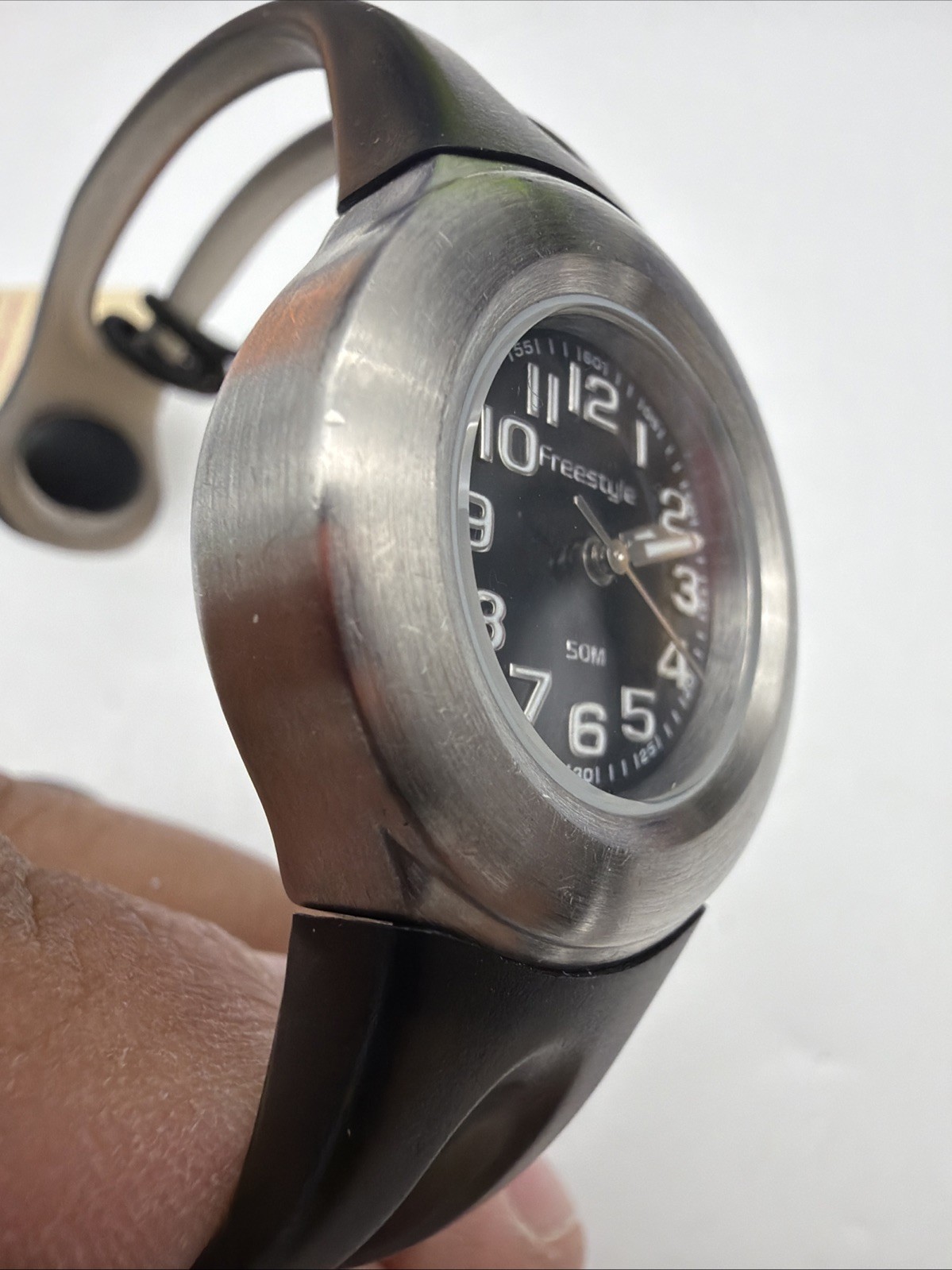 Women’s Freestyle Smoke Black Plastic Bangle Watch 61811 50