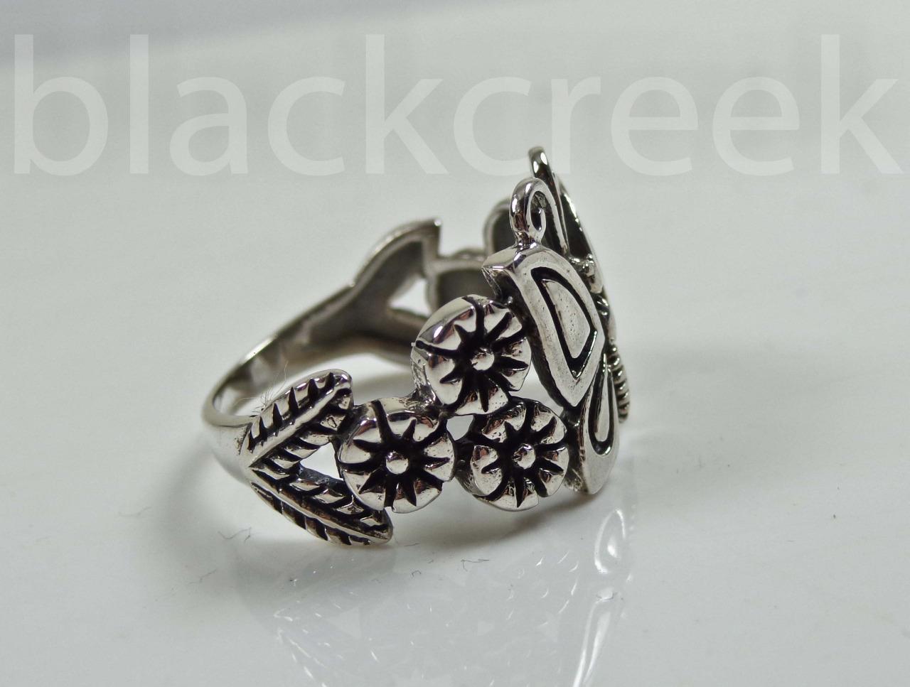 Sterling Silver Lady’s Large Antiqued Butterfly Ring Size 4/5/6/7/8/9/10/11/12