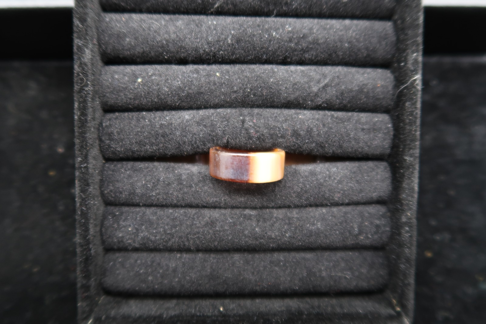 Vtg Brown & Cream Tortoise Shell Ring Lucite Plastic Resin Size 6