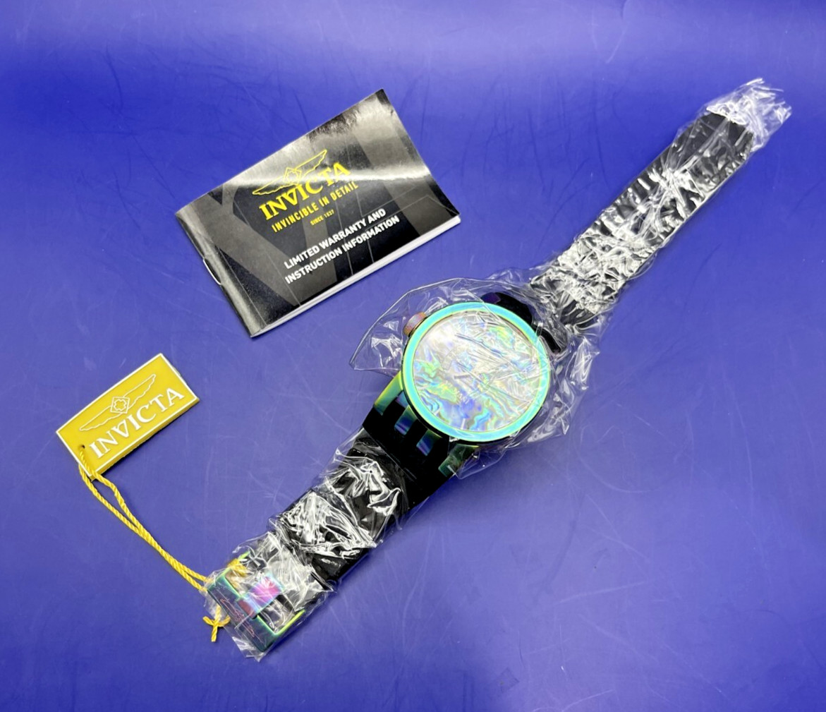 Invicta Limited Edition Iridescent / Oil Slick / Watch, Flask, Shot Glass Set