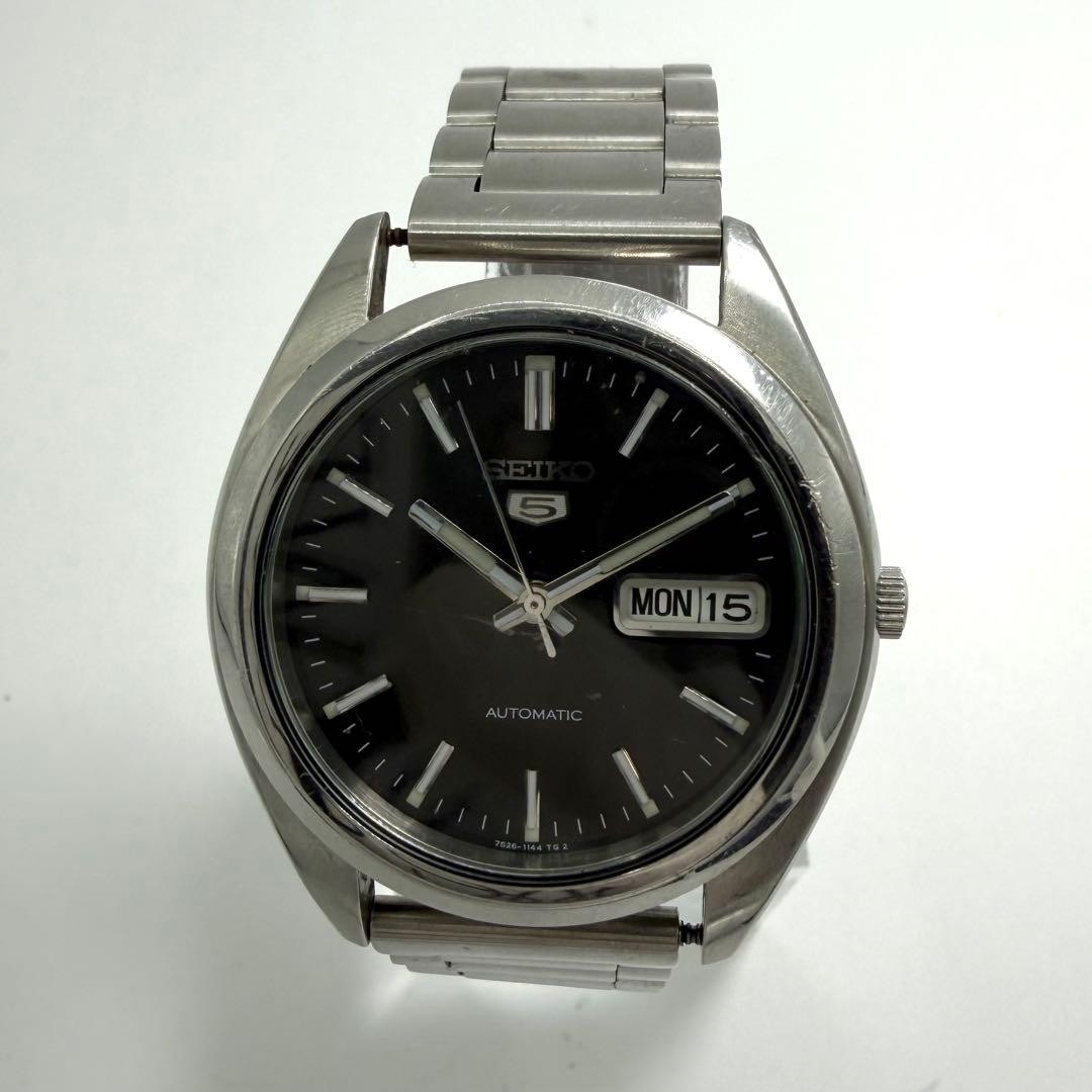 SEIKO 5 7S26-0440 Automatic Men’s Watch Black Dial Day Date 37mm