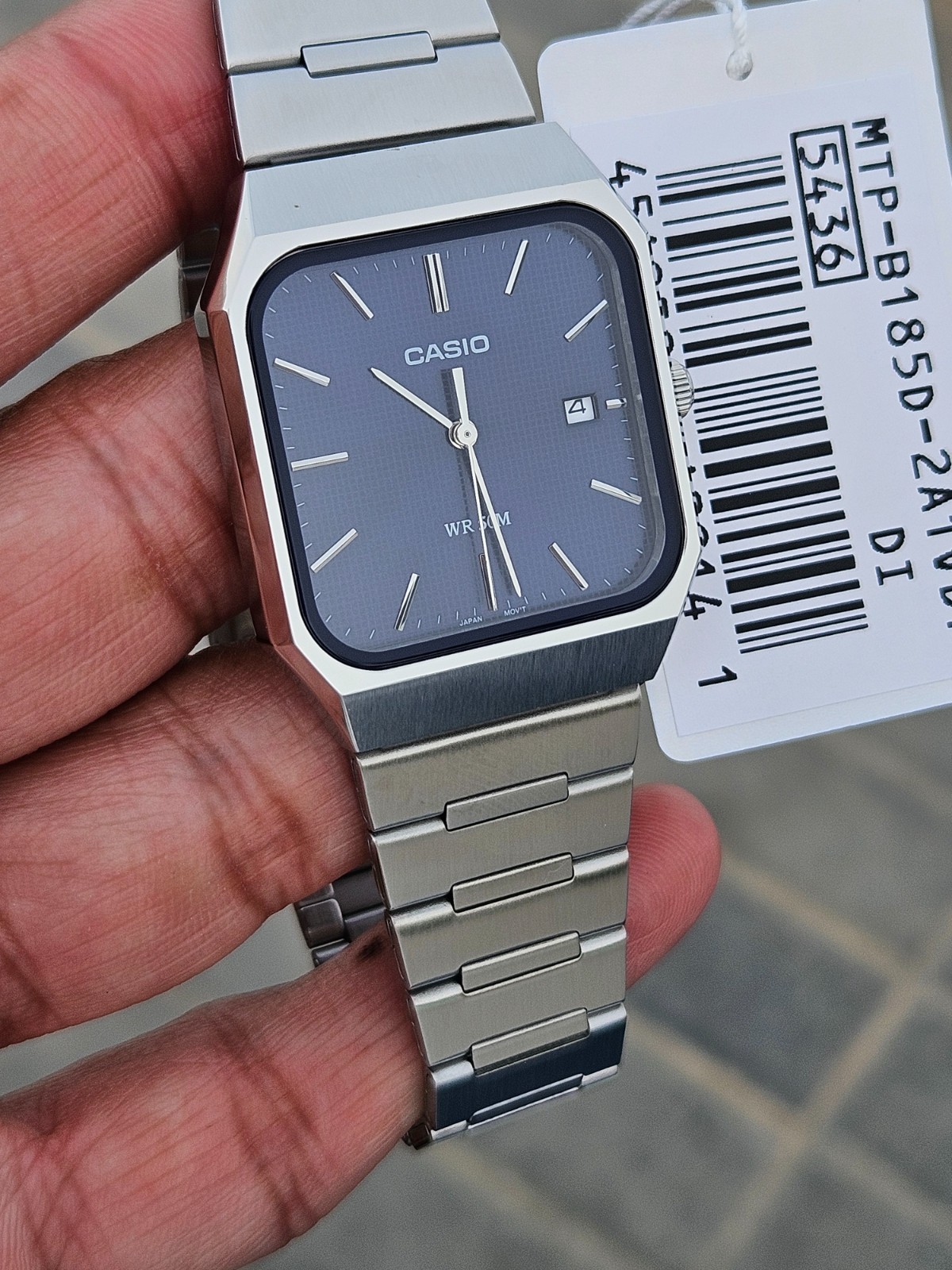 Casio MTP-B185D-2A1VDF Men’s Watch Blue Dial Stainless Steel Date WR50M