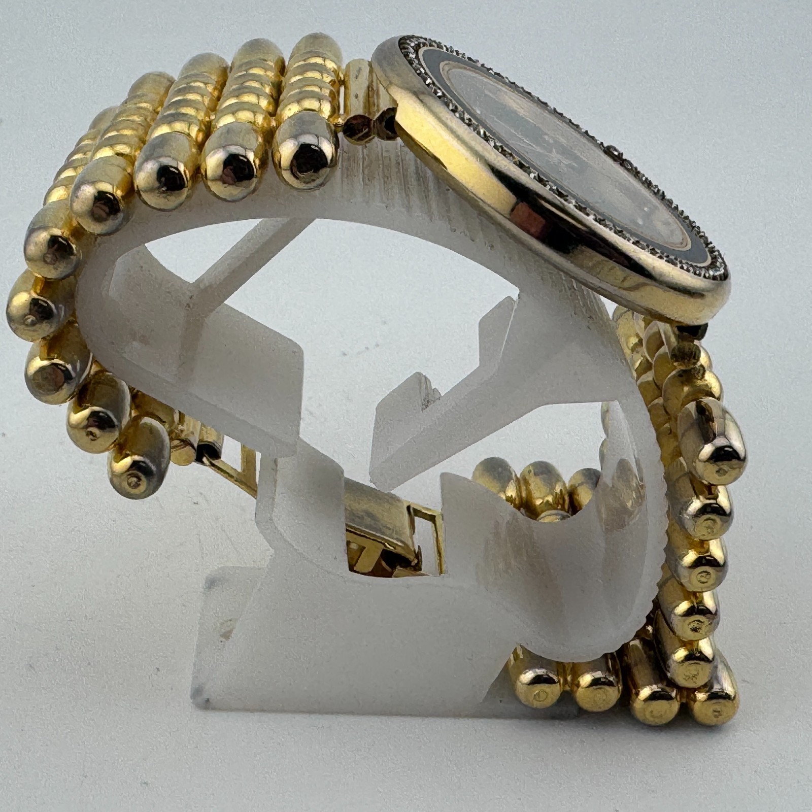 Vintage Details Quartz Watch Unisex 41mm Gold Tone Wide Band ~ For Parts Repair