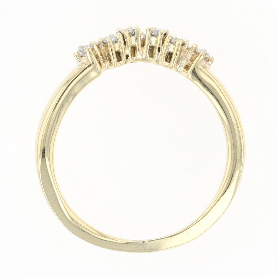 .13ctw Diamond Prong Set Contoured Wedding Band Ring 14k Yellow Gold Size 6.75