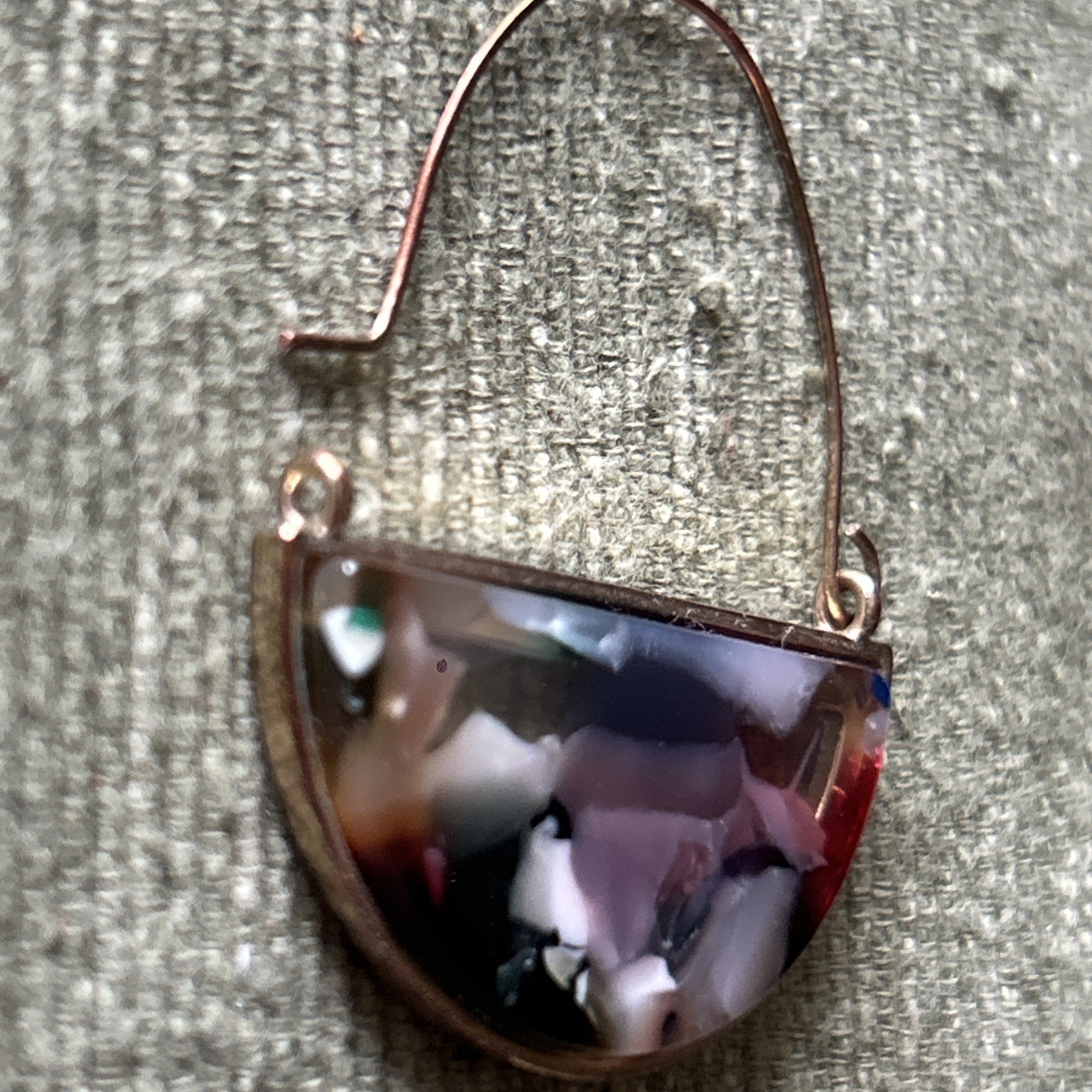 Acrylic Resin Hook U Shape Confetti Earrings