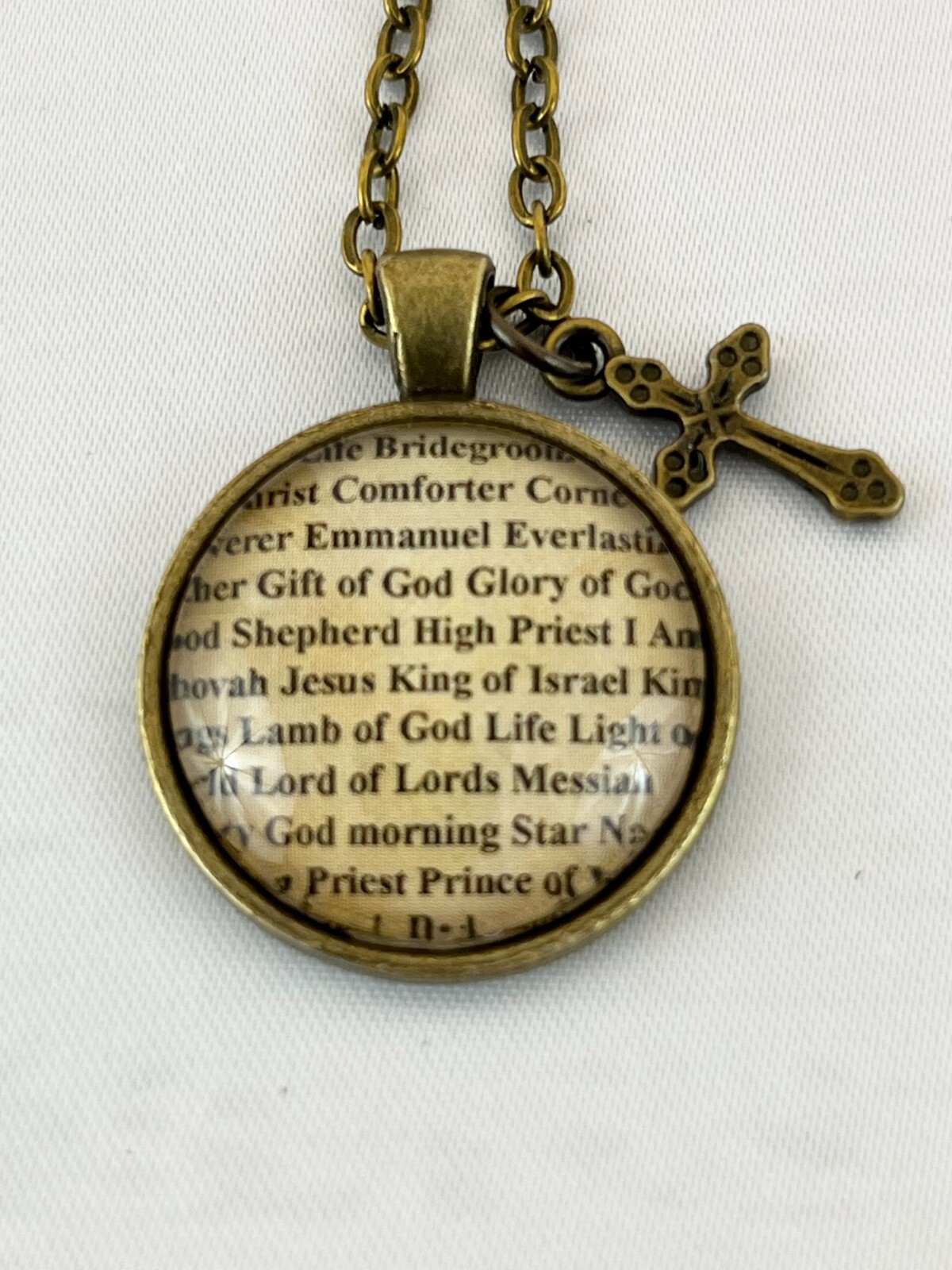 Handmade Christian Necklace Names of Jesus Throughout the Bible Pendant