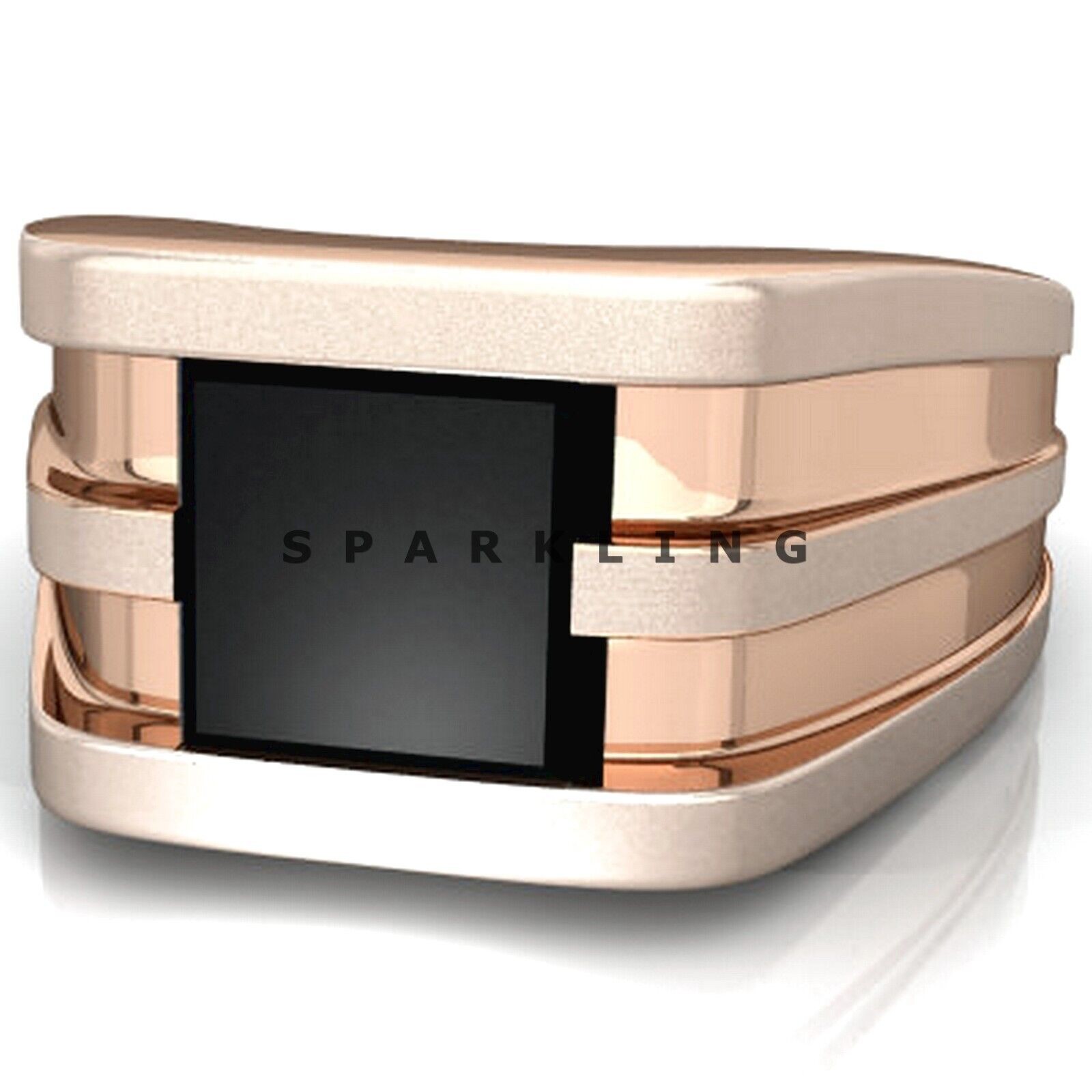 Black Onyx Square Cut With 14k Solid Pure Gold Ring For Men #D522