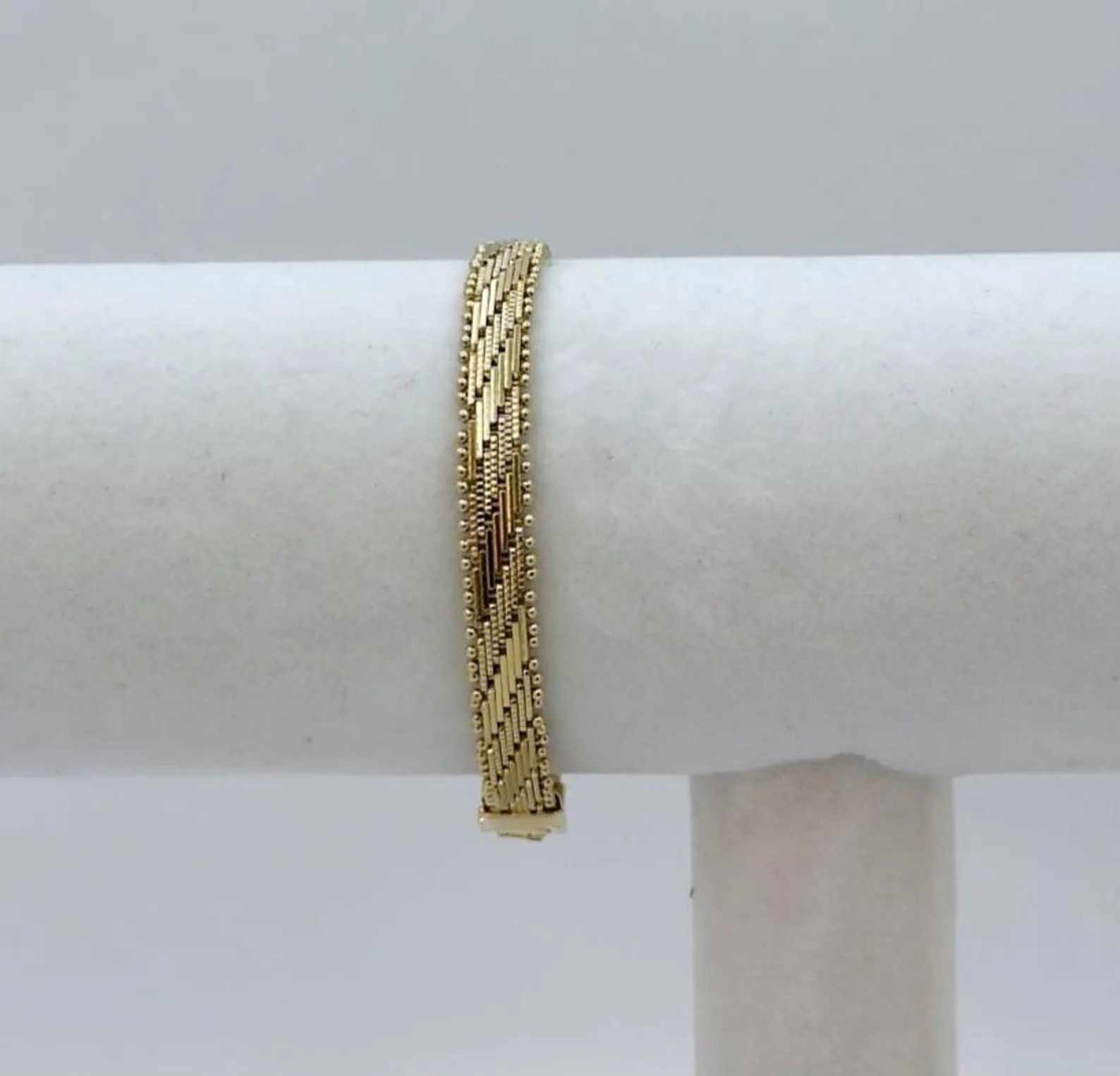 Gold Vintage Bracelet, Flat Vintage Style Bracelet, 14k Heavy Plated Gold
