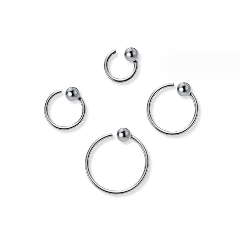 S999 STERLING SILVER PLAIN 1.2MM THICK ROUND ENDLESS BALL HOOP 6-12MM 2Pcs PE16