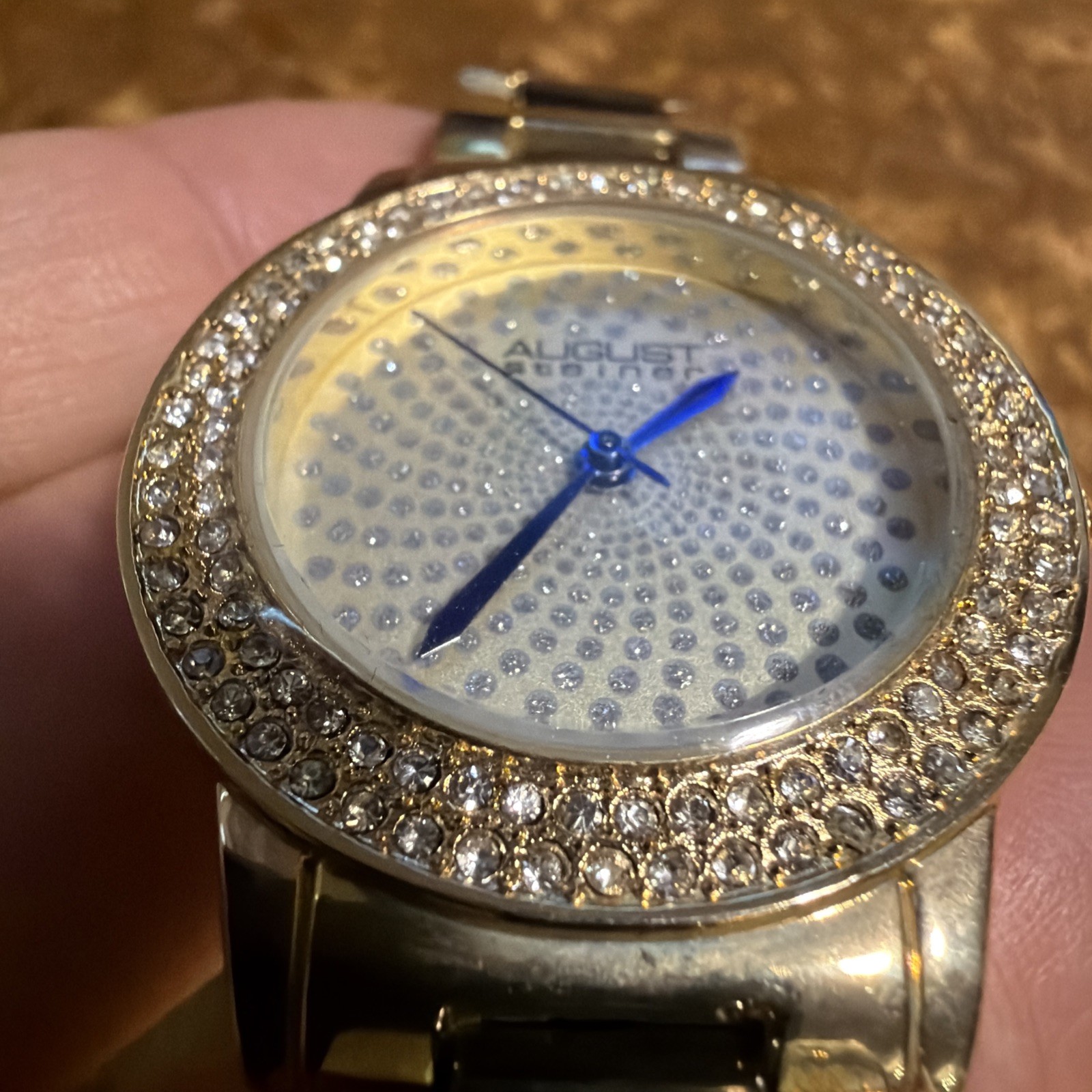 August Steiner AS8052YG Women’s Gold Tone Ceramic Crystal Accent Quartz Watch