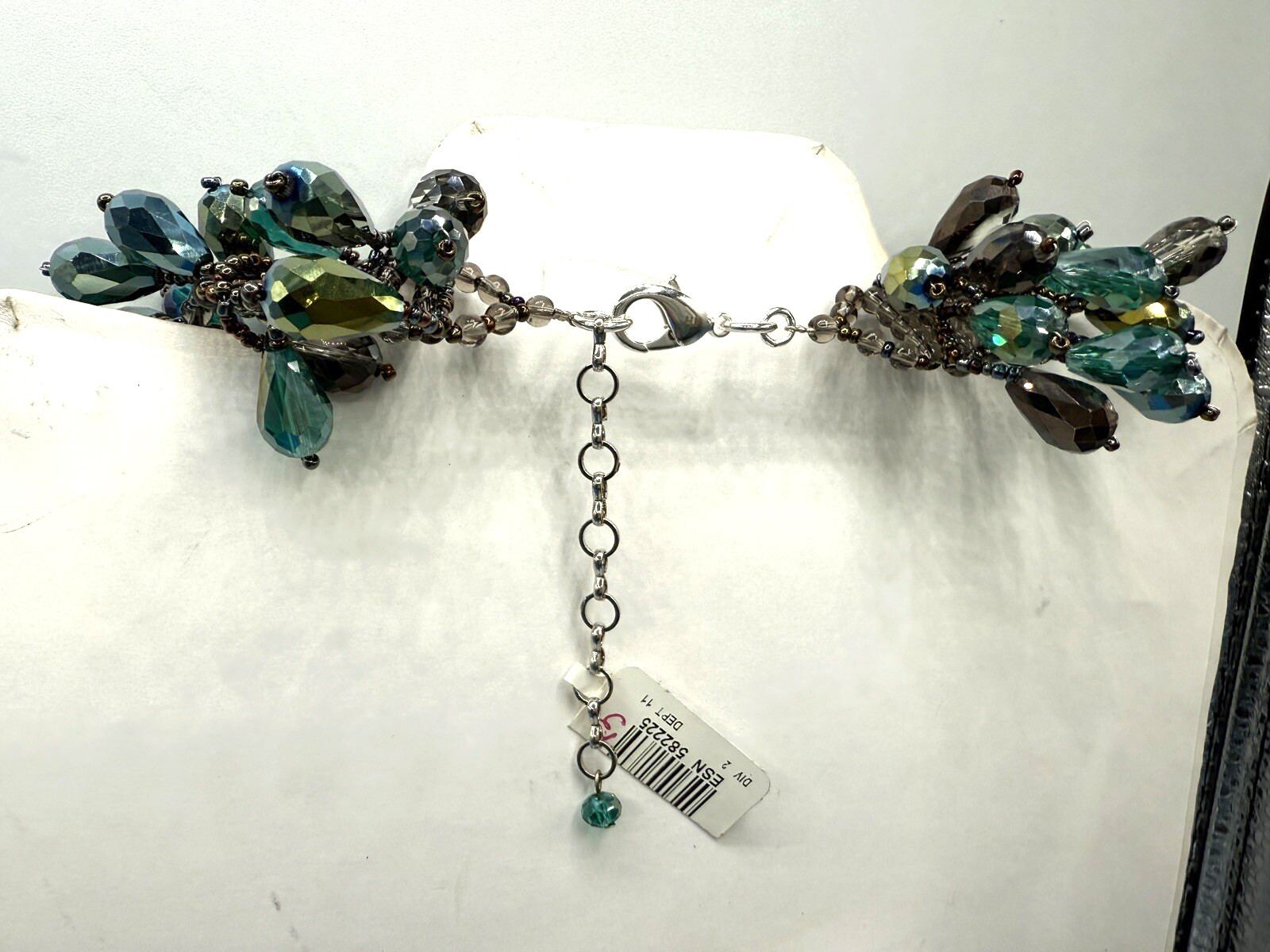 Rara Avis by Iris Apfel Beaded WATERFALL Necklace – GREEN $299 RARE NWTS