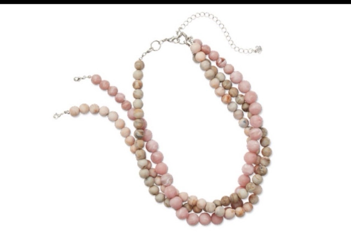 Premier Designs Choker Necklace Beige & Light Rose NIB