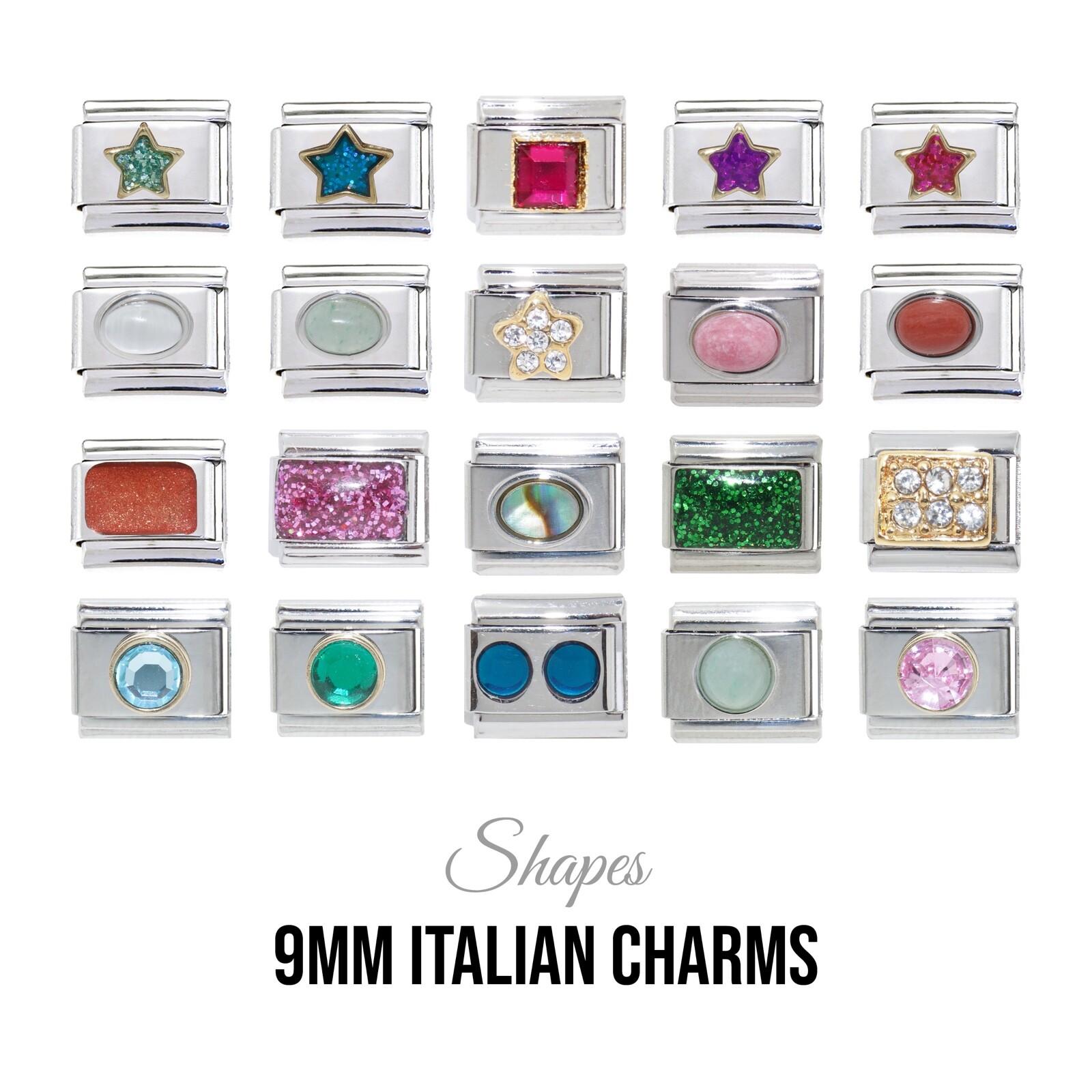 Shapes 9mm Italian charm – Fits 9mm classic Italian charm bracelets
