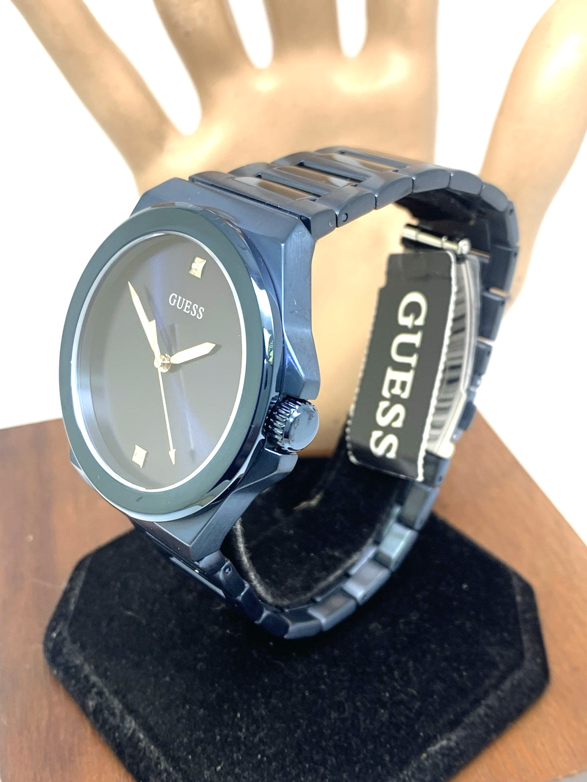 Guess Men’s Watch GW0833G1 Quartz Blue Dial Diamond Accent Stainless Steel 44mm