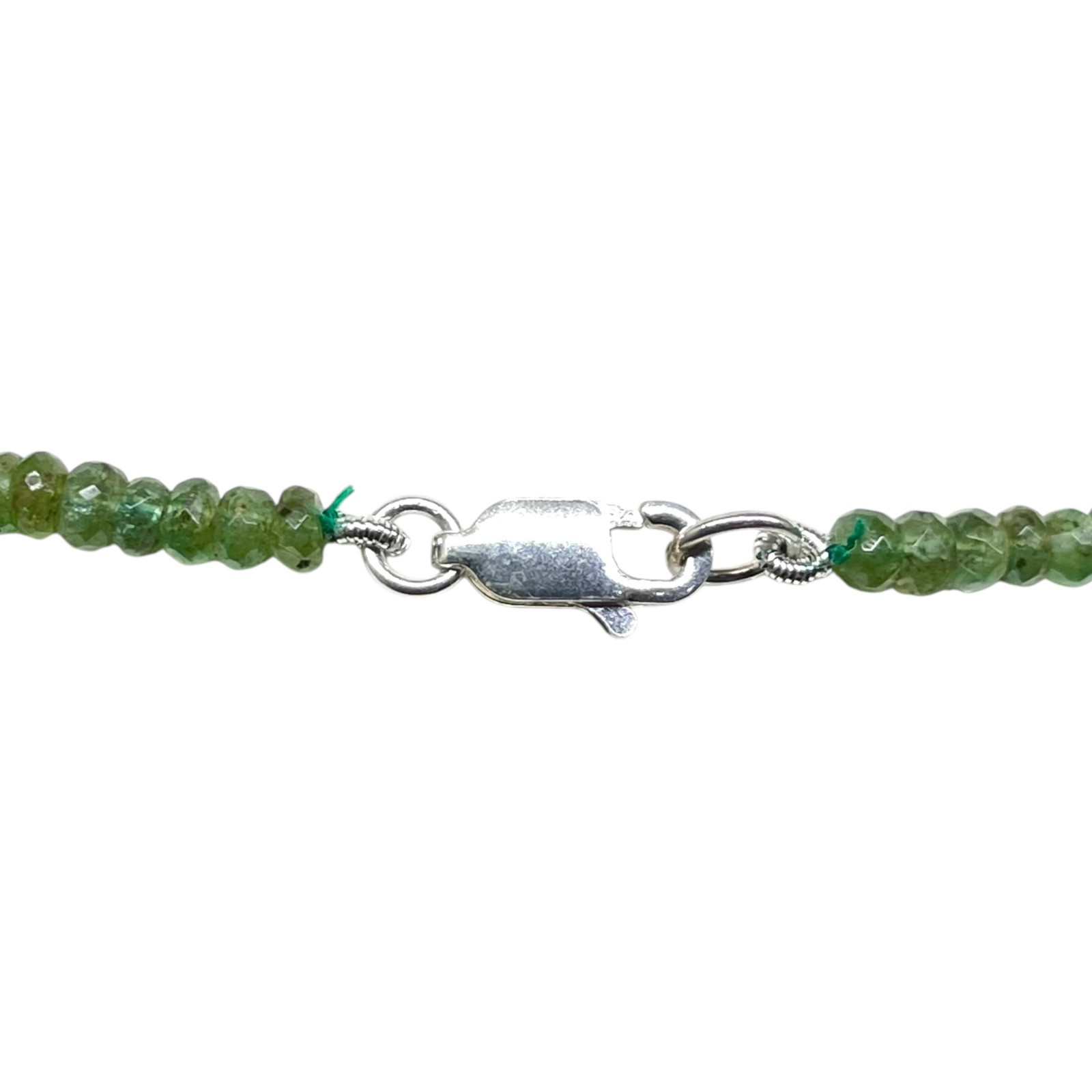 Natural Zambian Emerald Necklace Strand Untreated Faceted Beads 925 Clasp 18 In