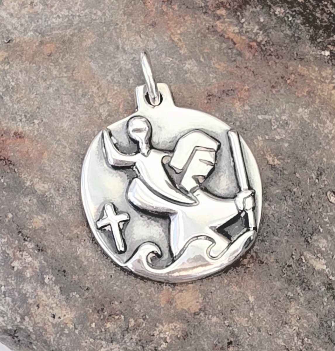Retired James Avery St. Christopher Medallion Pendant Unisex 7.68 Grams