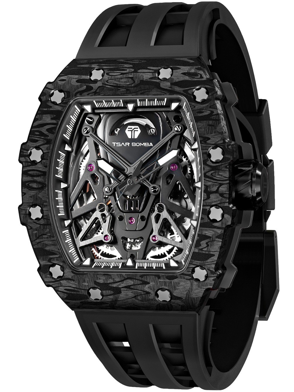 Tsar Bomba TB8207CF-01 Mens Watch Elemental Carbon Fiber Automatic 44mm 5ATM