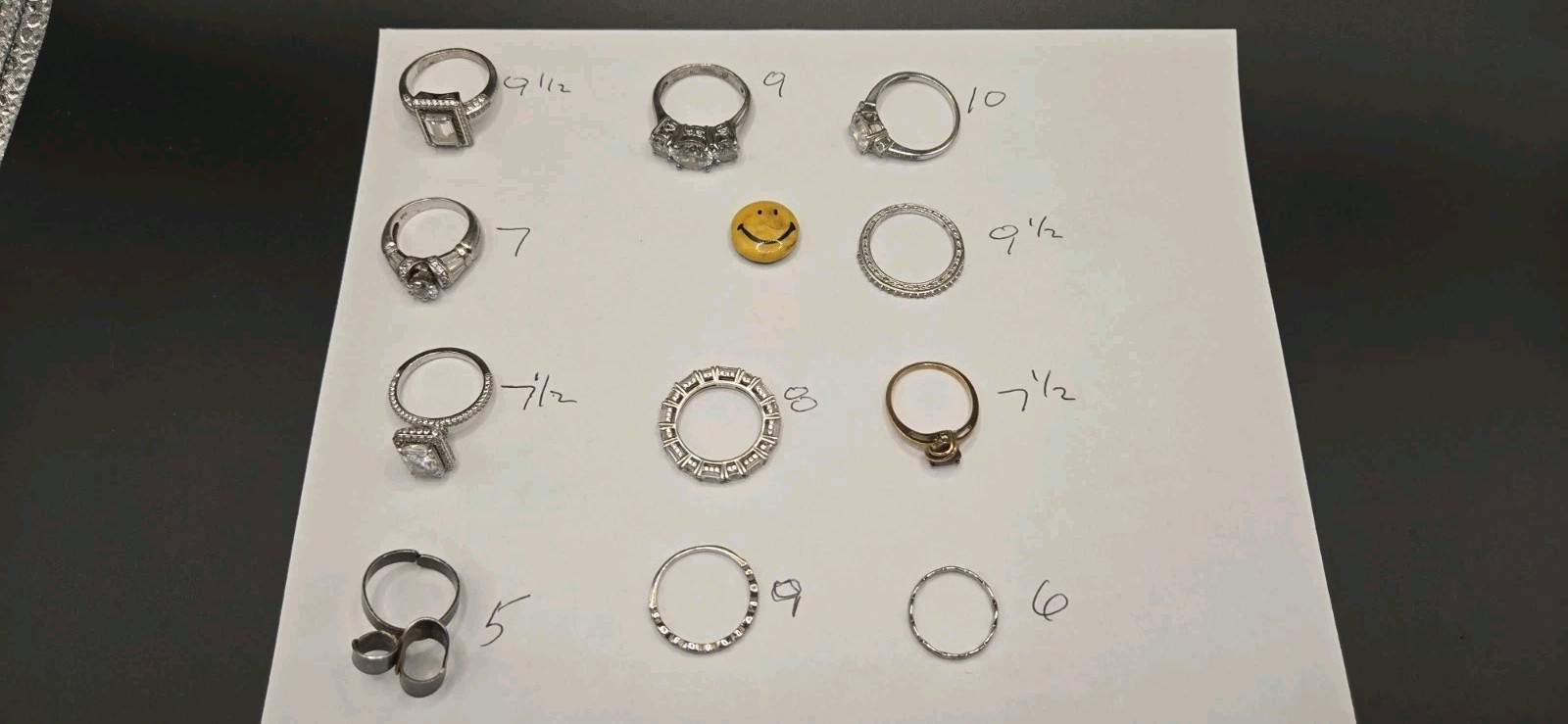 11 Rings Sterling Silver 925 CZ Stones Size 5 to 10 GREAT VALUE!