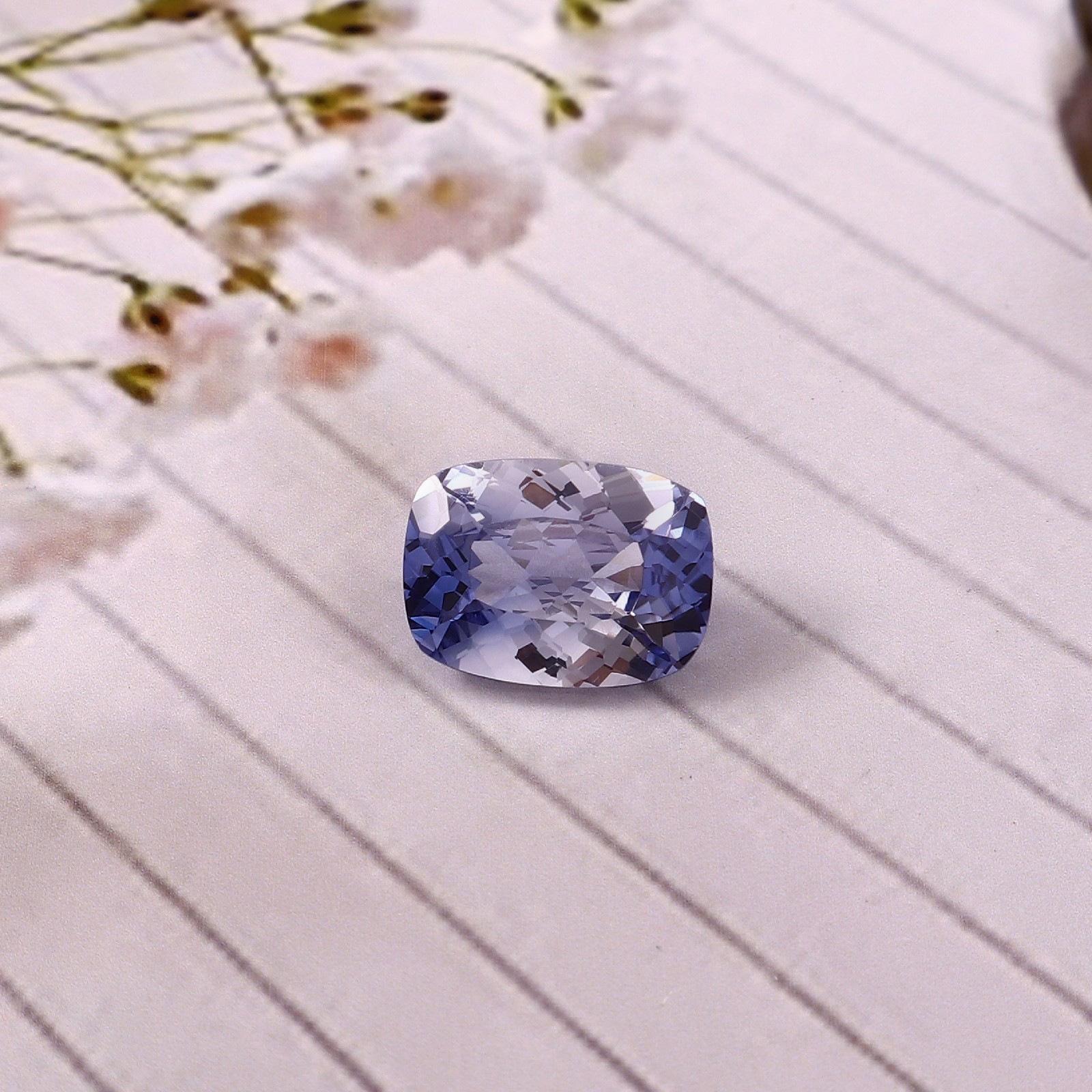AAA Bi-Color Natural Kashmir Blue Sapphire Cushion Loose Gemstone Cut 9.65 CT