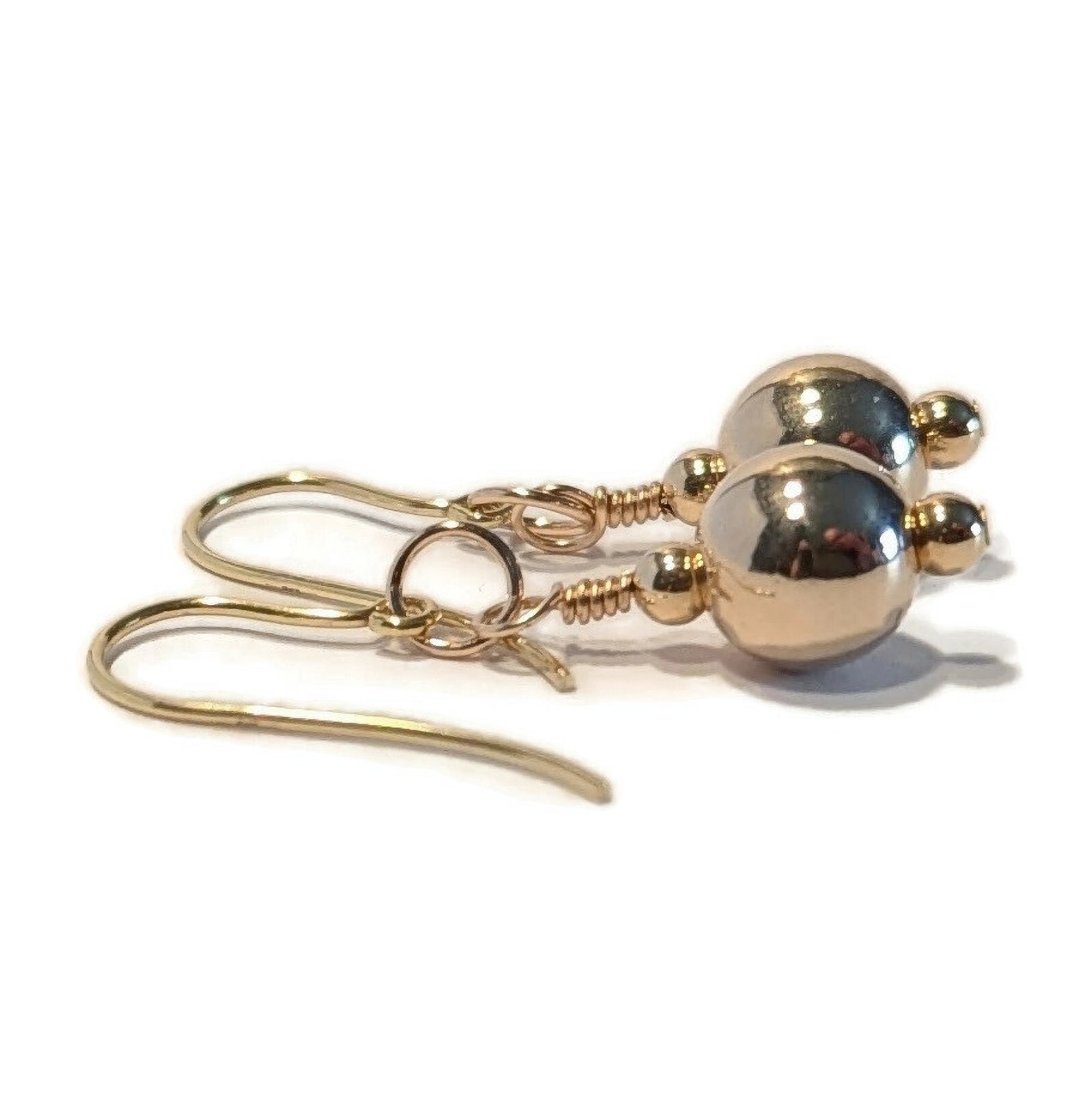 9ct Gold Drop Earrings, Hallmarked 375, 8mm 9ct Gold Ball Beads, Gift Boxed