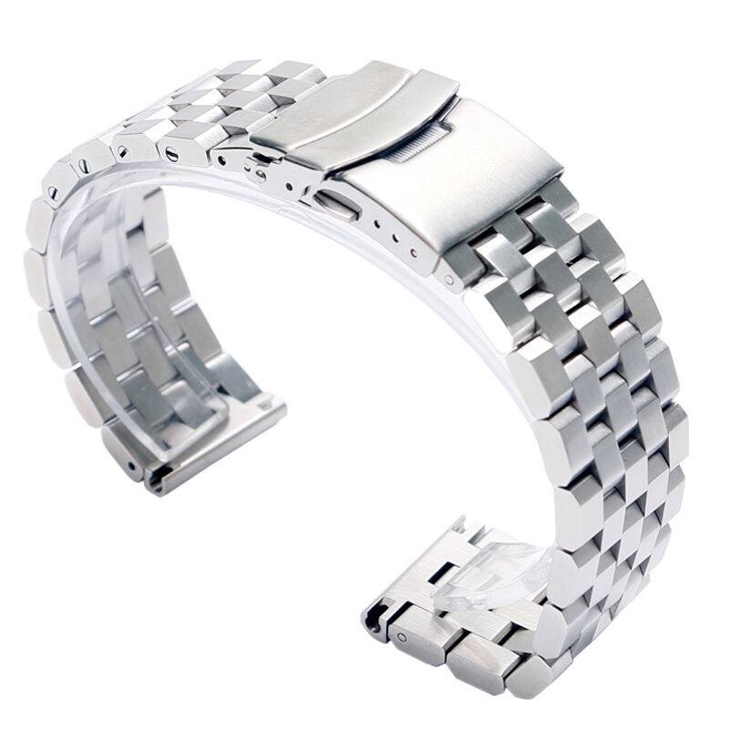 Silver 24mm Width Watch Band Strap Bracelet Link Solid Watchband Replacement xx
