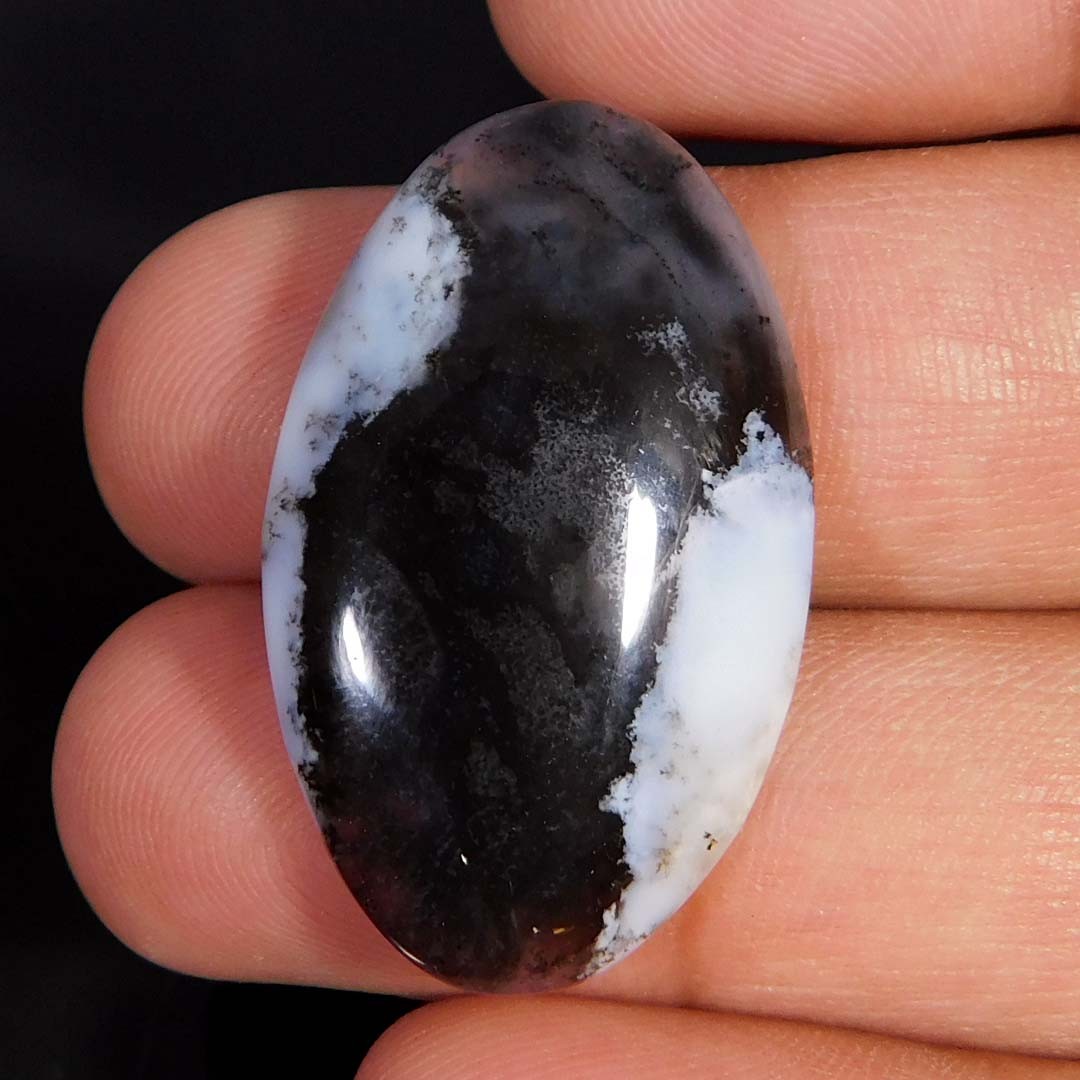 25.00Cts. Natural Incredible Dendritic Opal Oval Cabochon Reiki Healing Gemstone