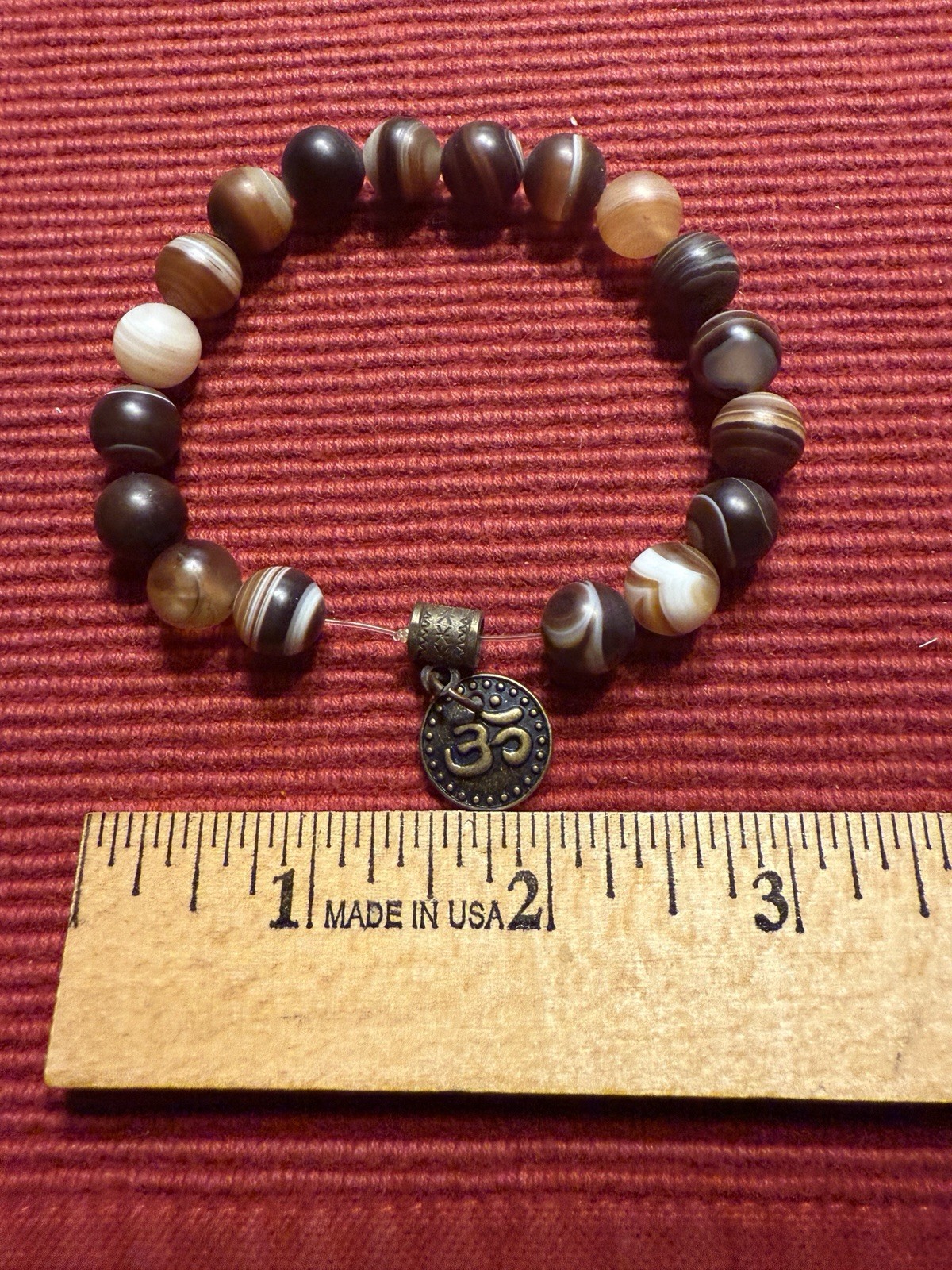 Bracelet Possibly Sulemani Hakik. Matte Finish Stone for Men and Women 6 mm.