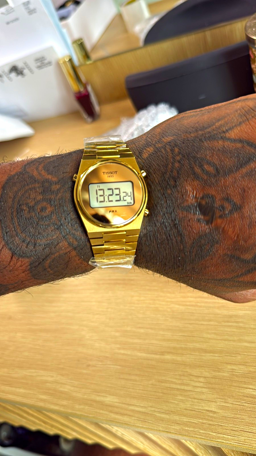 Tissot PRX Digital Quartz 35mm 100m Gold Tone Stainless Bracelet Day