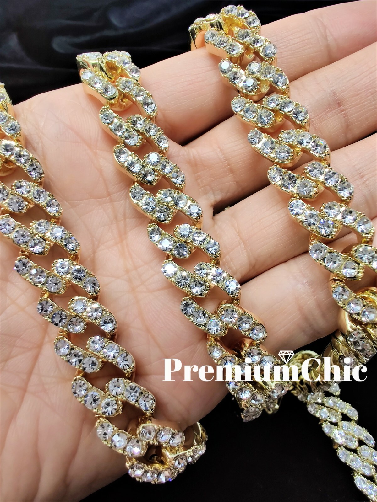 Mens Miami Cuban Link Chain or Bracelet ICED CZ Gold Plated Hip Hop CZ Jewelry