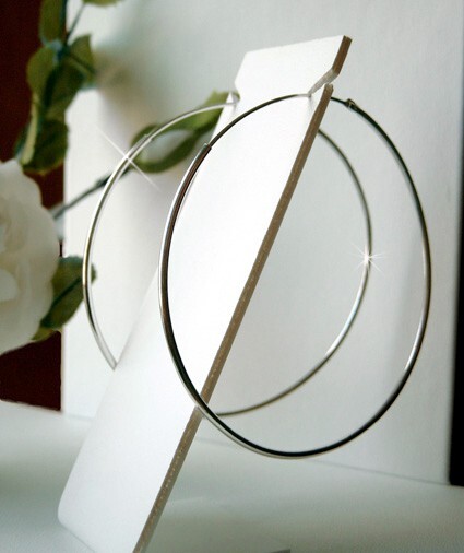 925 GENUINE SILVER *** Extra Large XXL Hoop Earrings 60mm