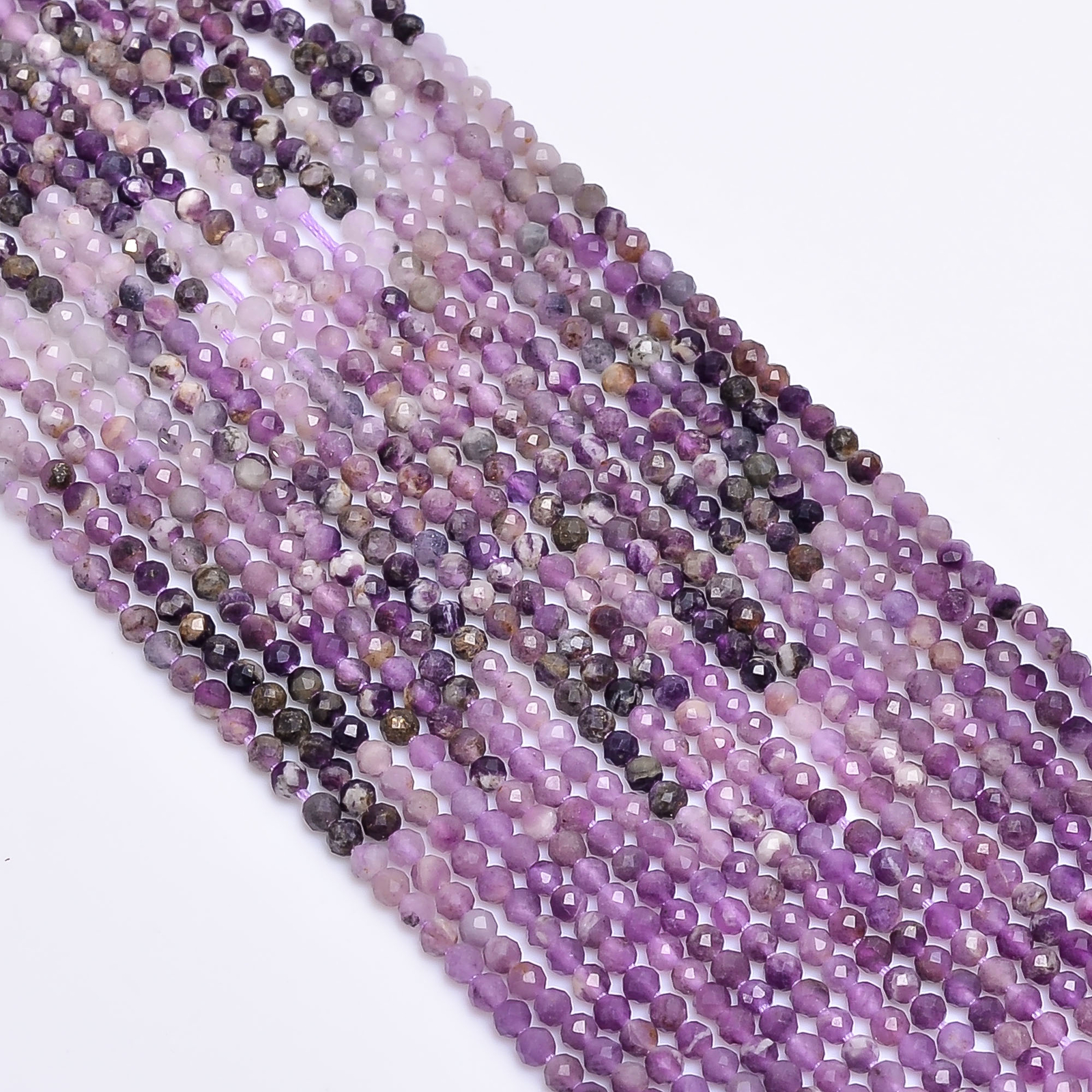 Natural Sugilite Gemstone Round Shape Faceted Beads 2.5 mm Strand 13″ EB-999