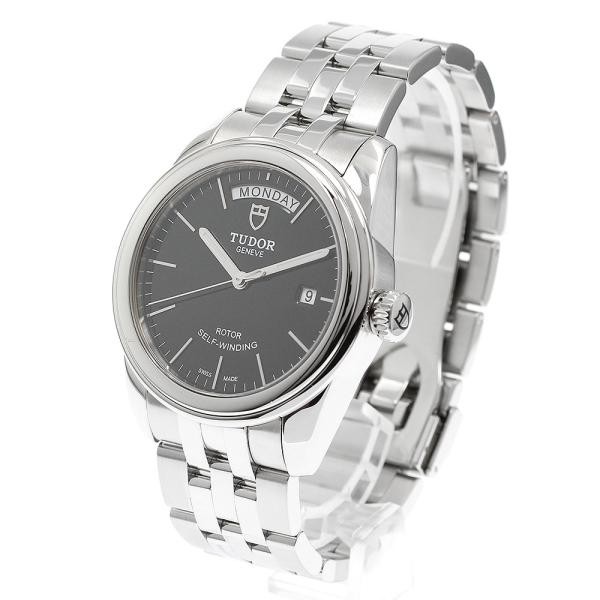 TUDOR GLAMOUR DATE-DAY 56000 39mm SS Black #C19741