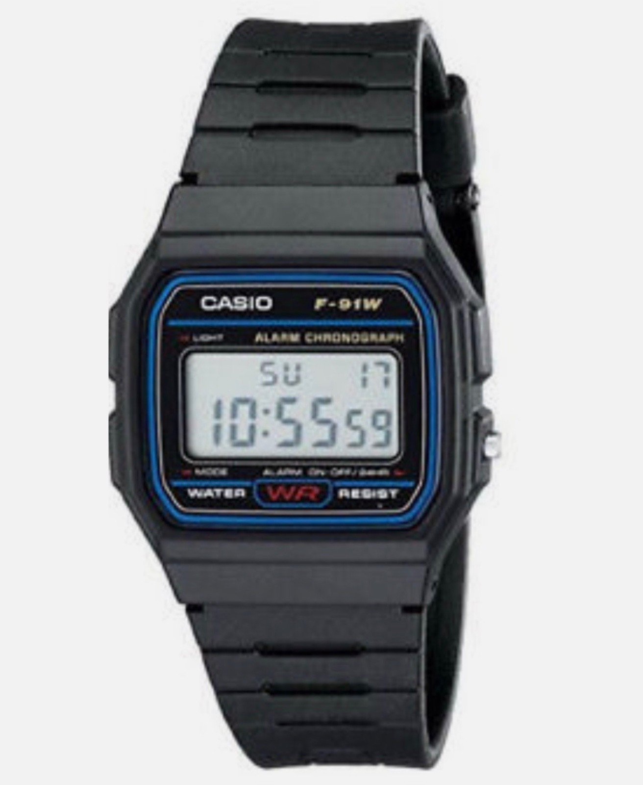Casio F-91-W-1 Men’s Resin Band Water Resistant Alarm Chronograph Digital Watch