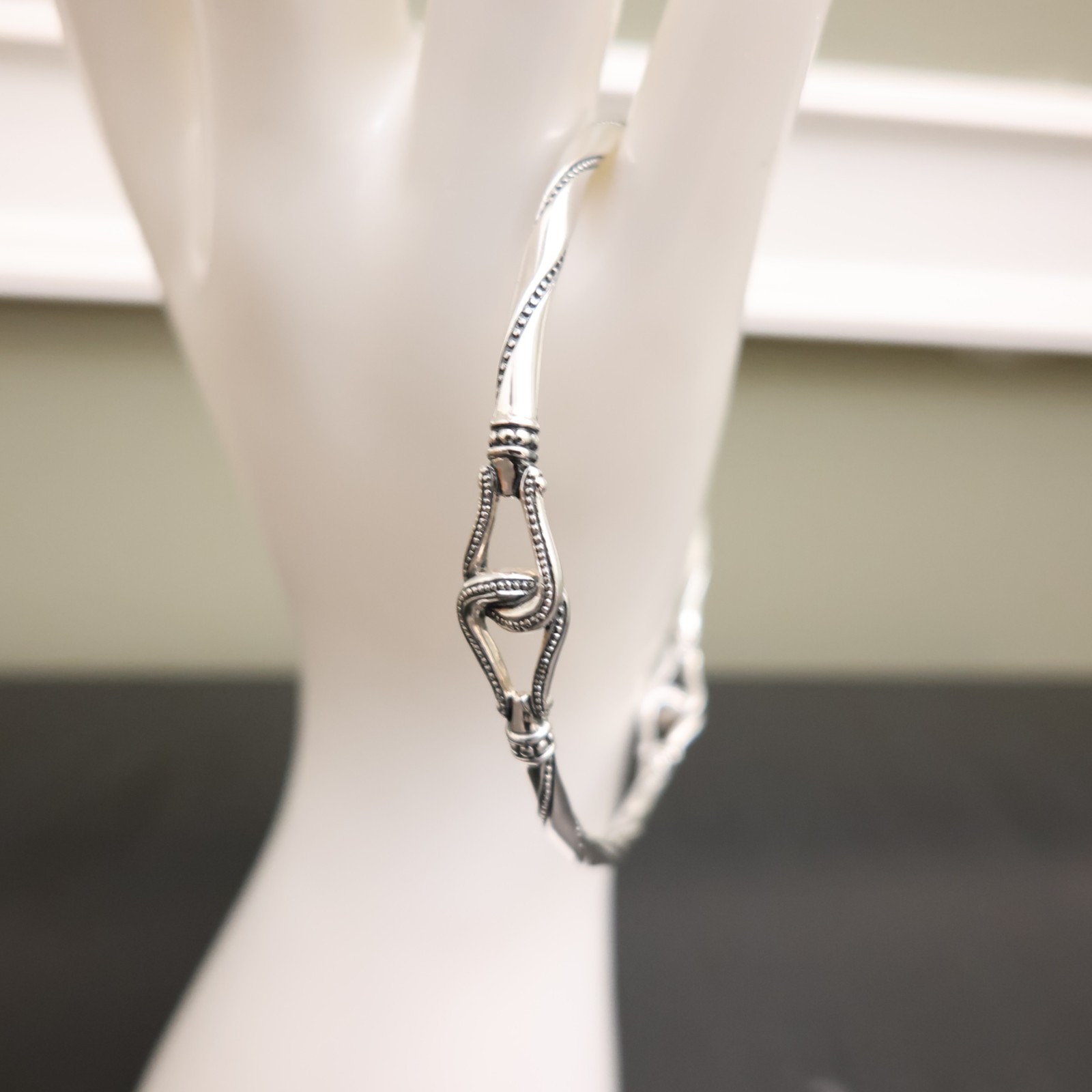 Scott Kay bracelet equestrian bangle rope pattern sterling silver 925 QVC signed