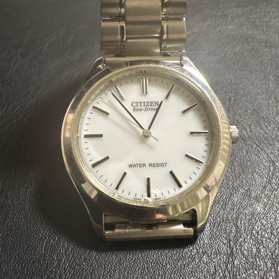 Citizen Eco-Drive E030 Watch White Dial Stainless Steel Japan