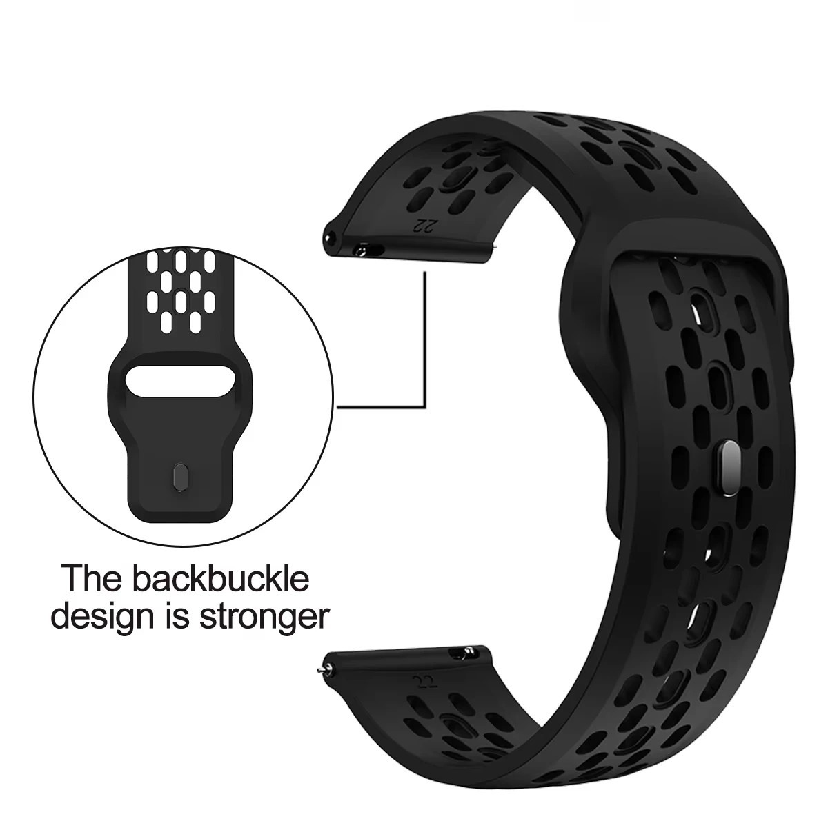 18mm 20mm 22mm Breathable Silicone Sport Watch band Silicone Strap