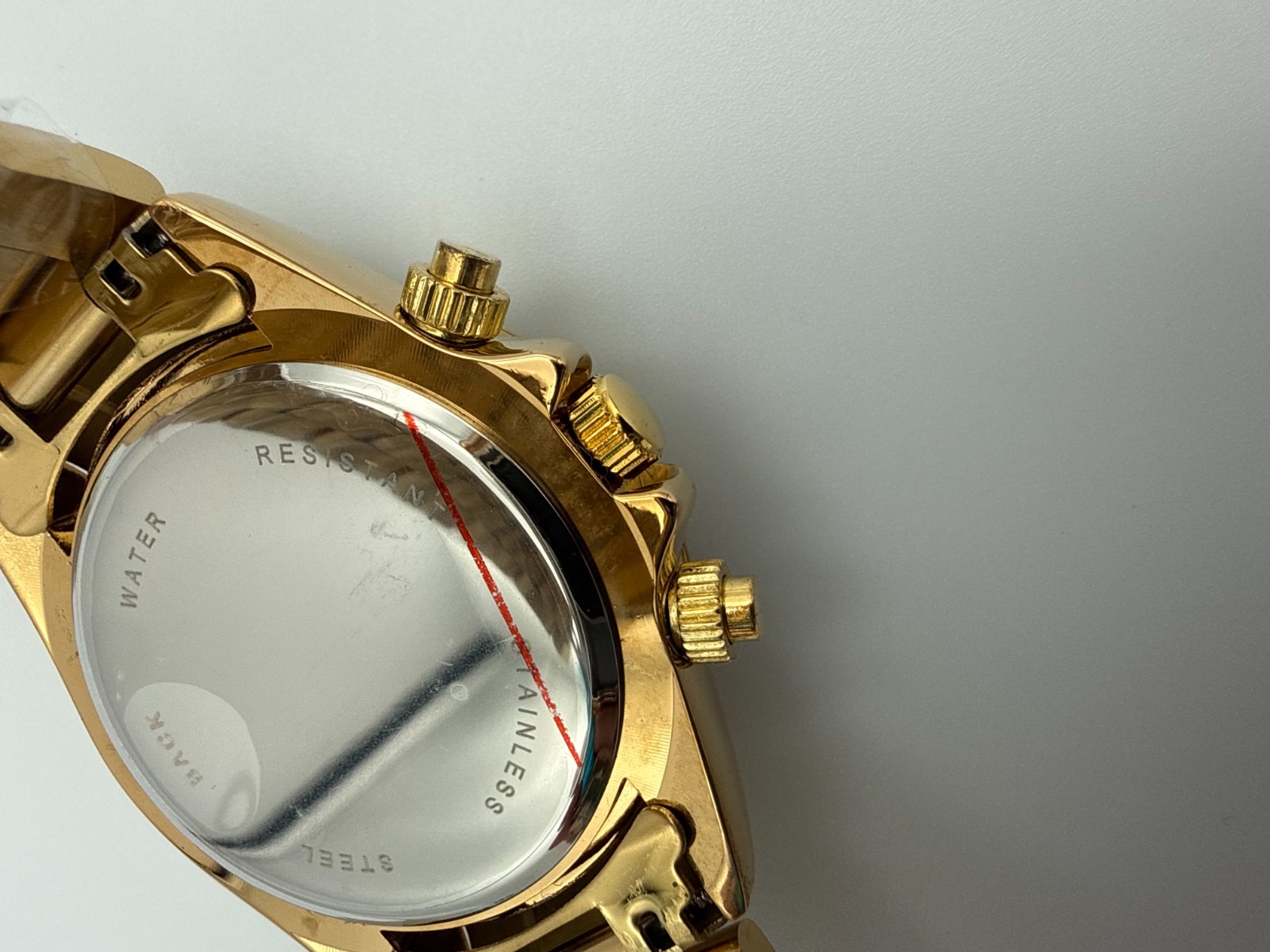 VEADONS 1985 Men’s Chronograph Watch – Gold Finish with Rainbow Crystal Bezel