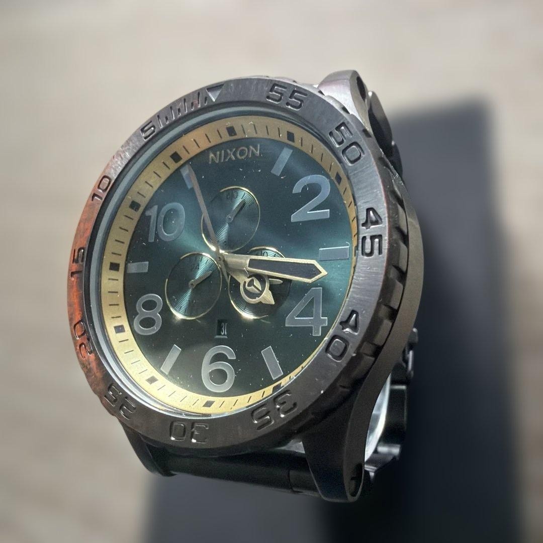 Nixon 51-30 Chrono A083-2789 Black Gold Quartz Watch Unused From Japan