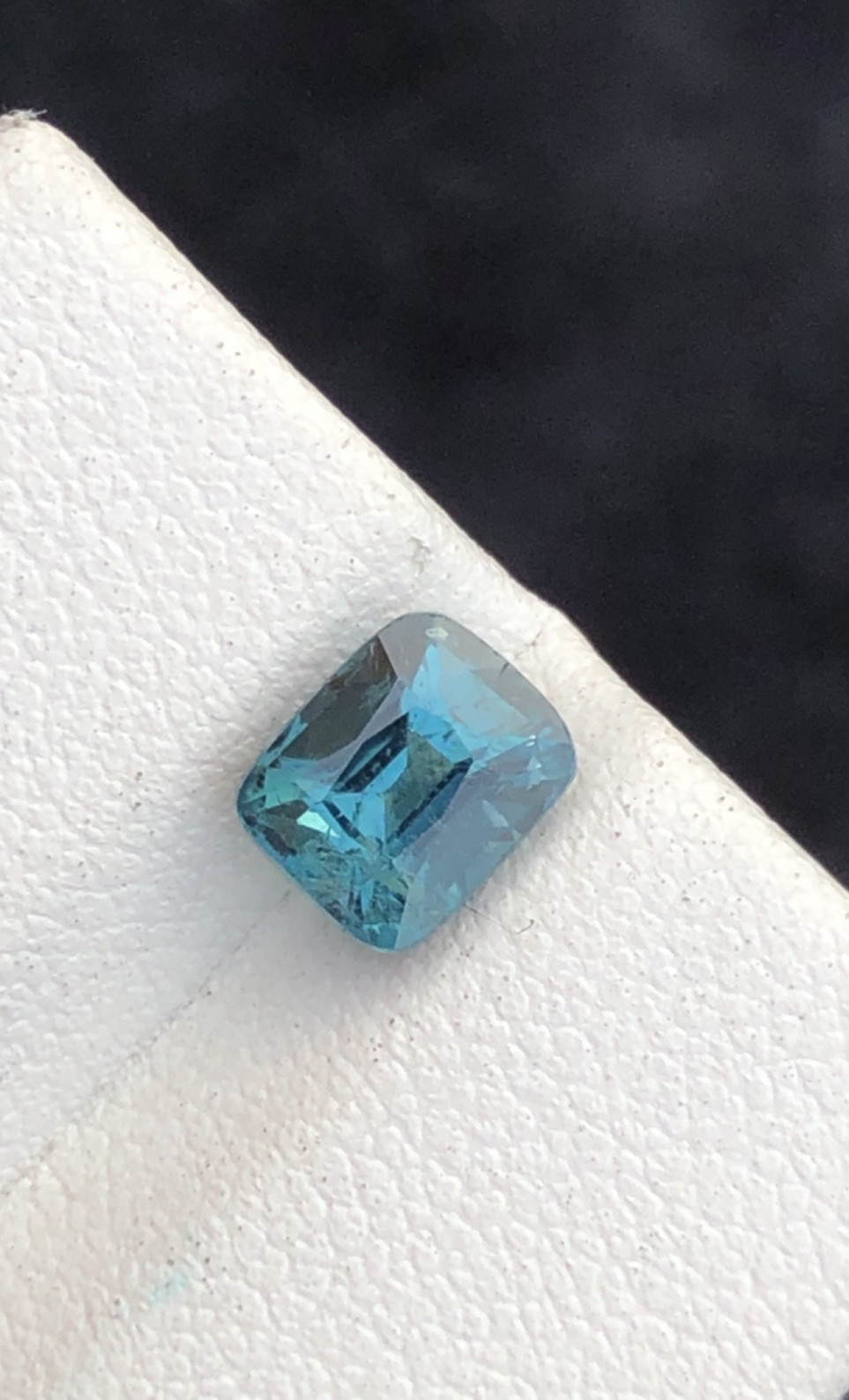 1.35 Ct Natural Blue Indicolite Tourmaline Cushion Cut Gemstone from Afghanistan