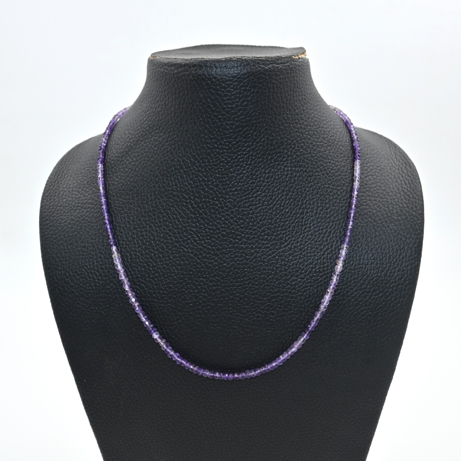 Handmade Amethyst Faceted Bead Necklace, Shaded Round Beaded Choker Necklaces
