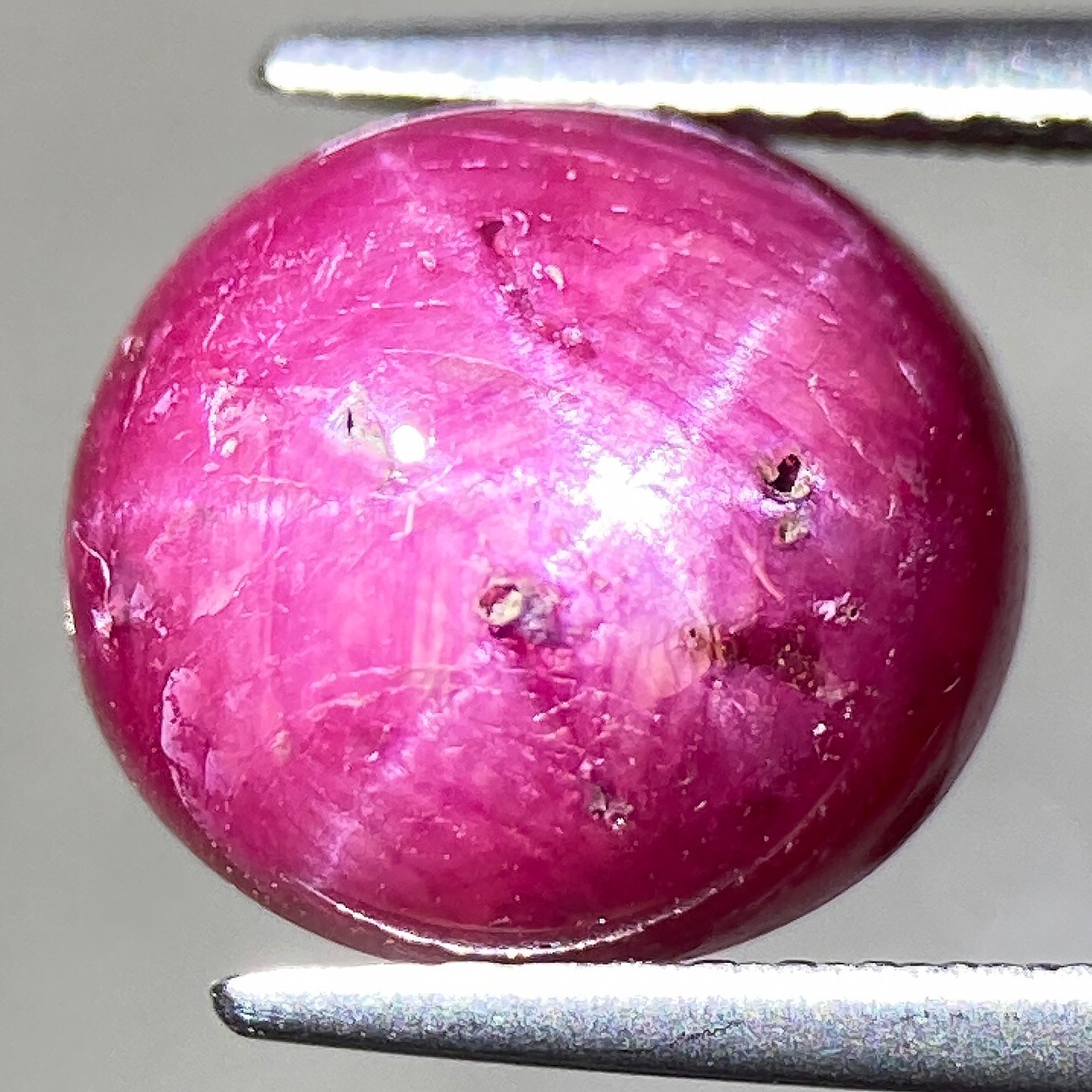 6.40ct Natural Star Ruby 6 Rays Oval Reddish Pink Cabochon Gem From Sri Lanka
