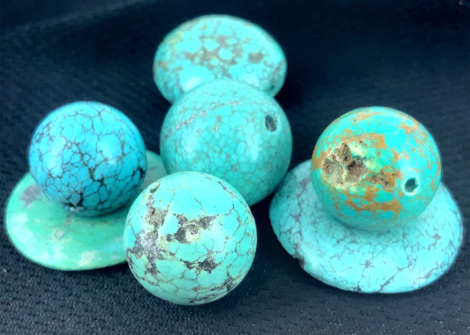Lot of 7 Genuine Natural Turquoise Beads Loose Gemstone Jewelry Drilled -16-26mm