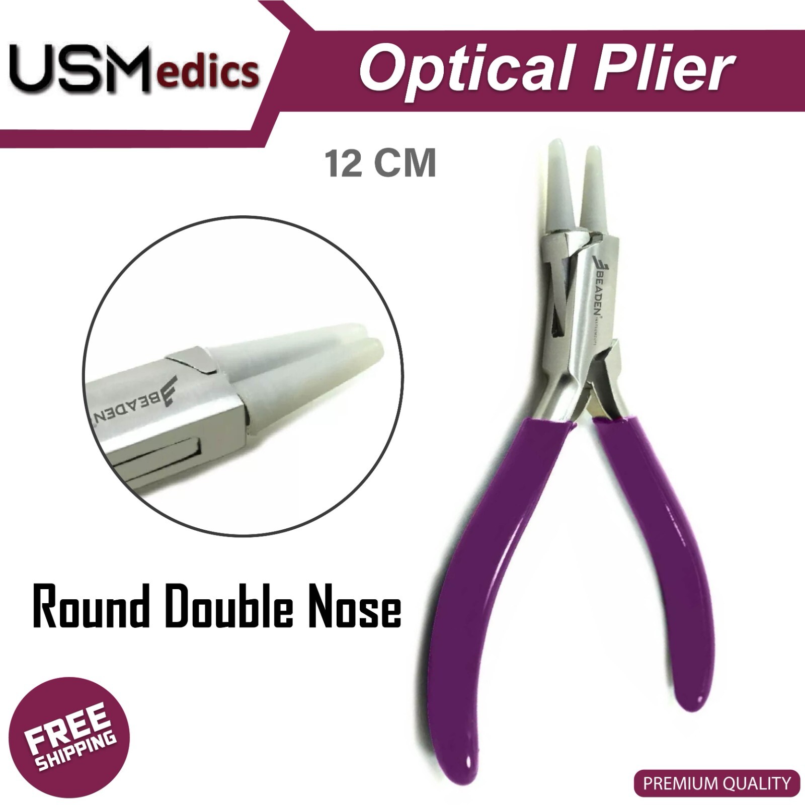Optical Jewelry Round & Flat Nose Pliers Nylon Jaw Hand Instruments NEW BEADEN®